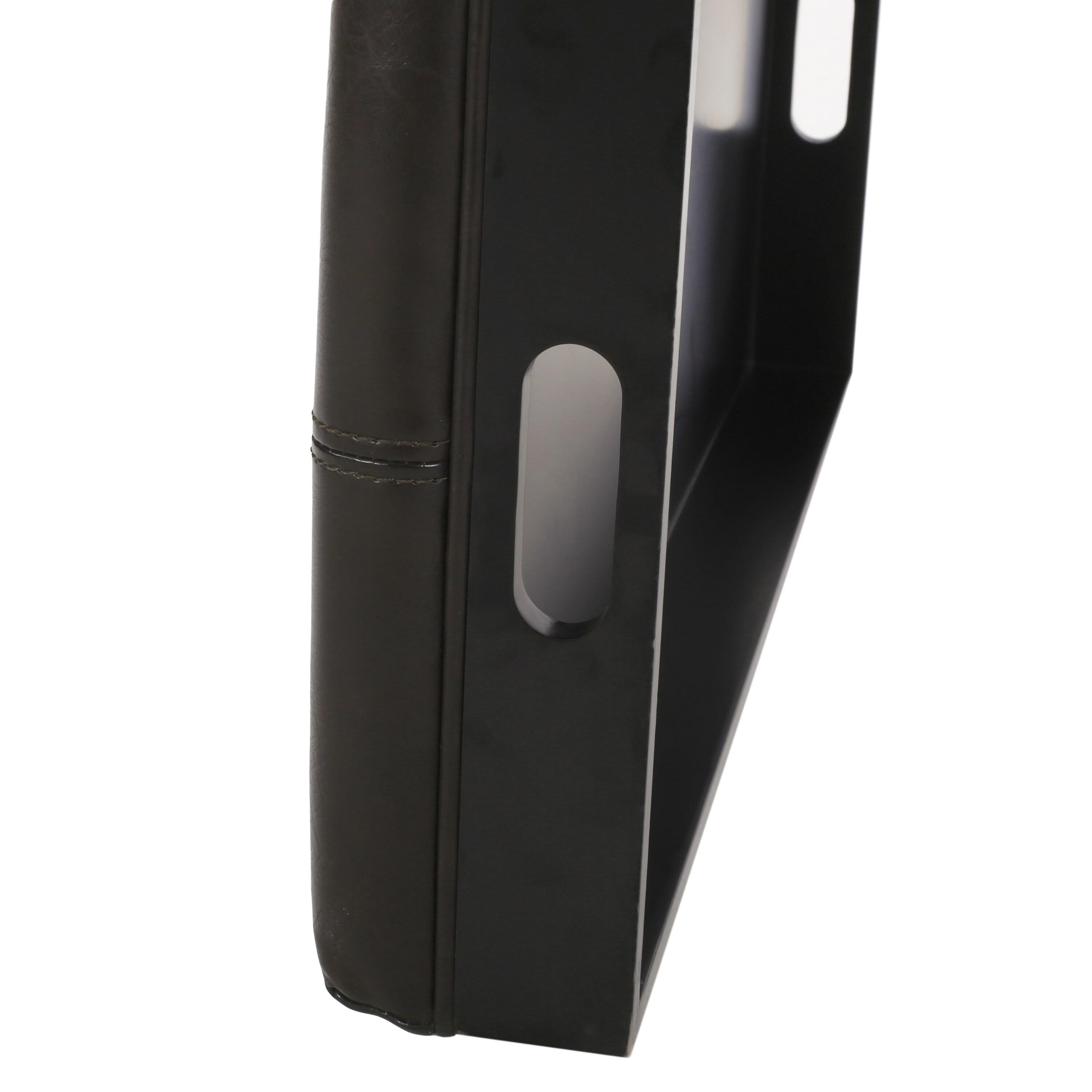 Mansfield Faux Leather Tray Top Storage Ottoman - Brown - Christopher Knight Home: Square Upholstered Bench with Wood Frame