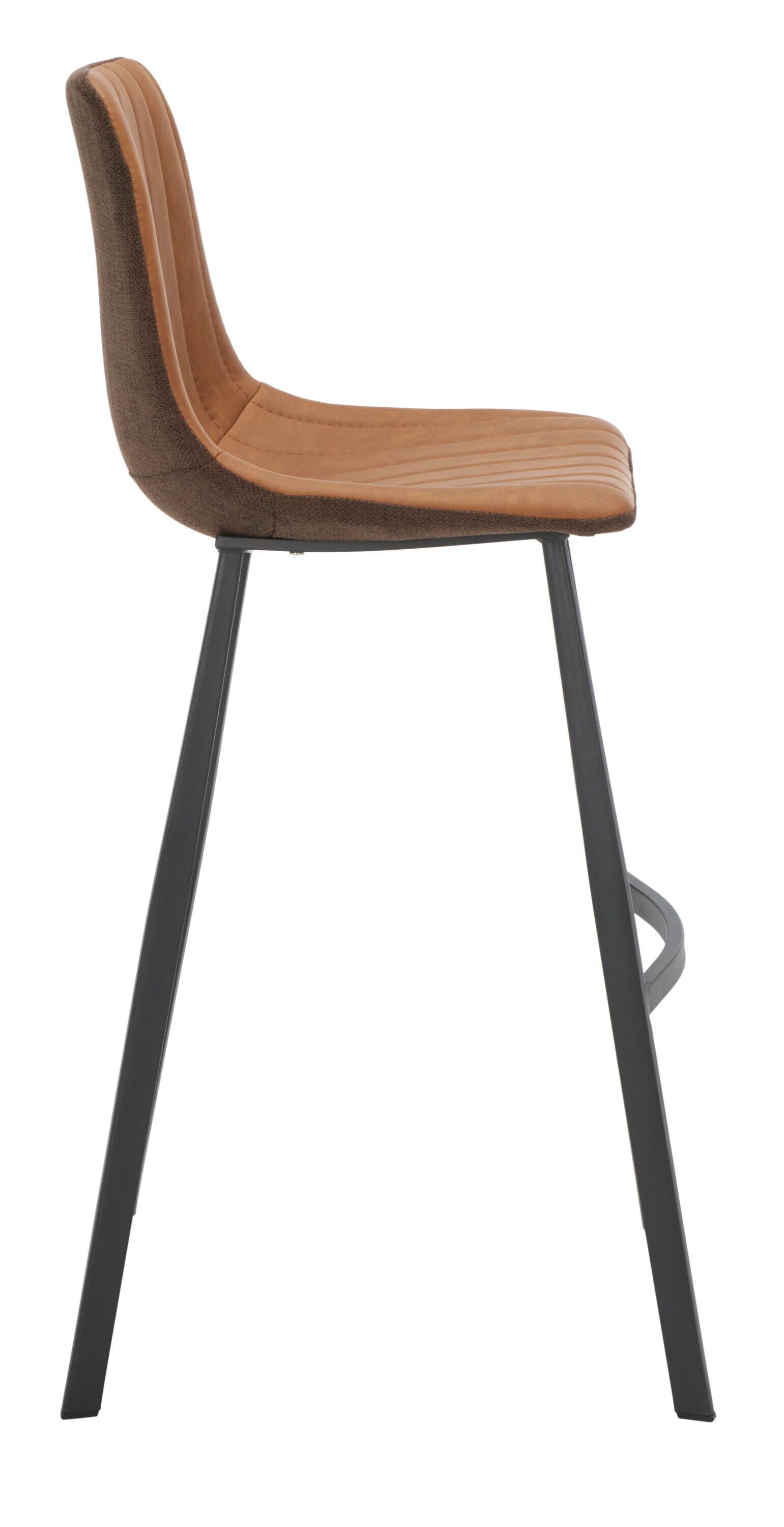 Rhyatte Bar Stool  - BST3018 - Cognac/Black - Safavieh