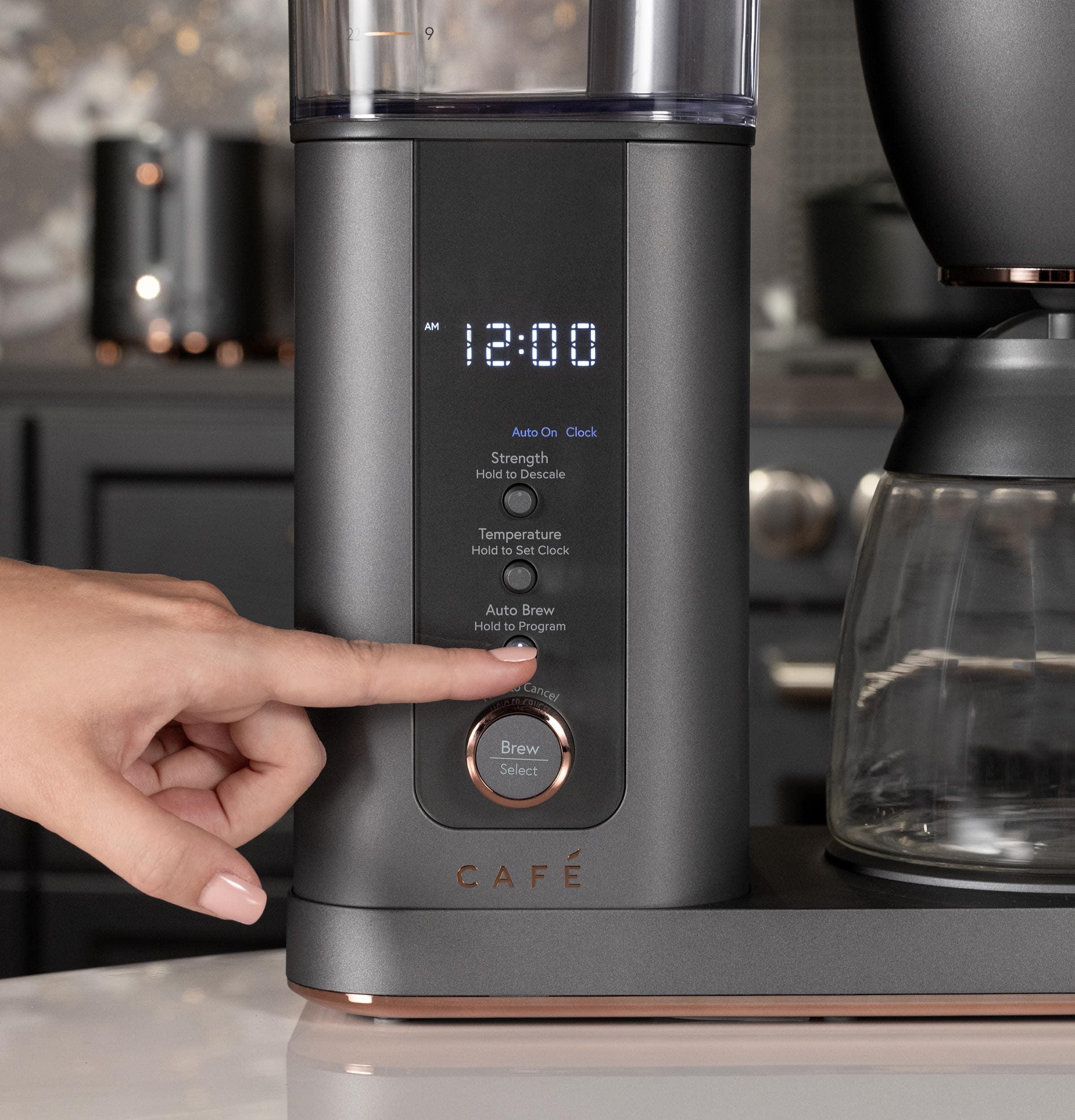Café ™ Matte Black 10-Cup Drip Coffee Maker with Glass Carafe