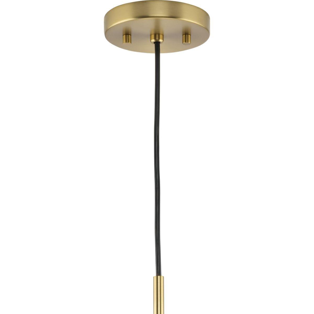 Perimeter Collection One-Light Brushed Gold Mid-Century Modern Pendant with metal Shade
