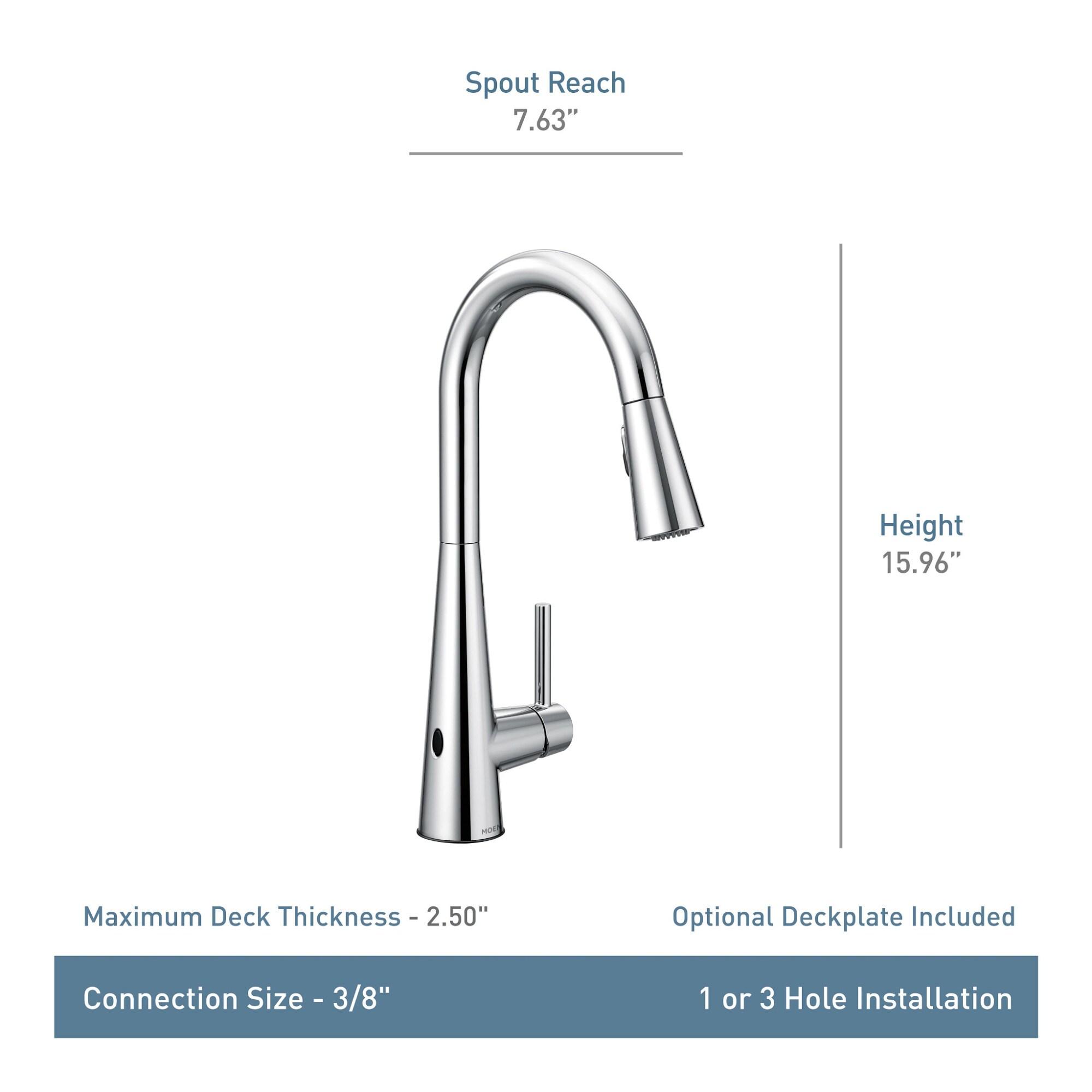 Moen Sleek MotionSense Wave Single Handle Pulldown Kitchen Faucet with Power Clean Technology