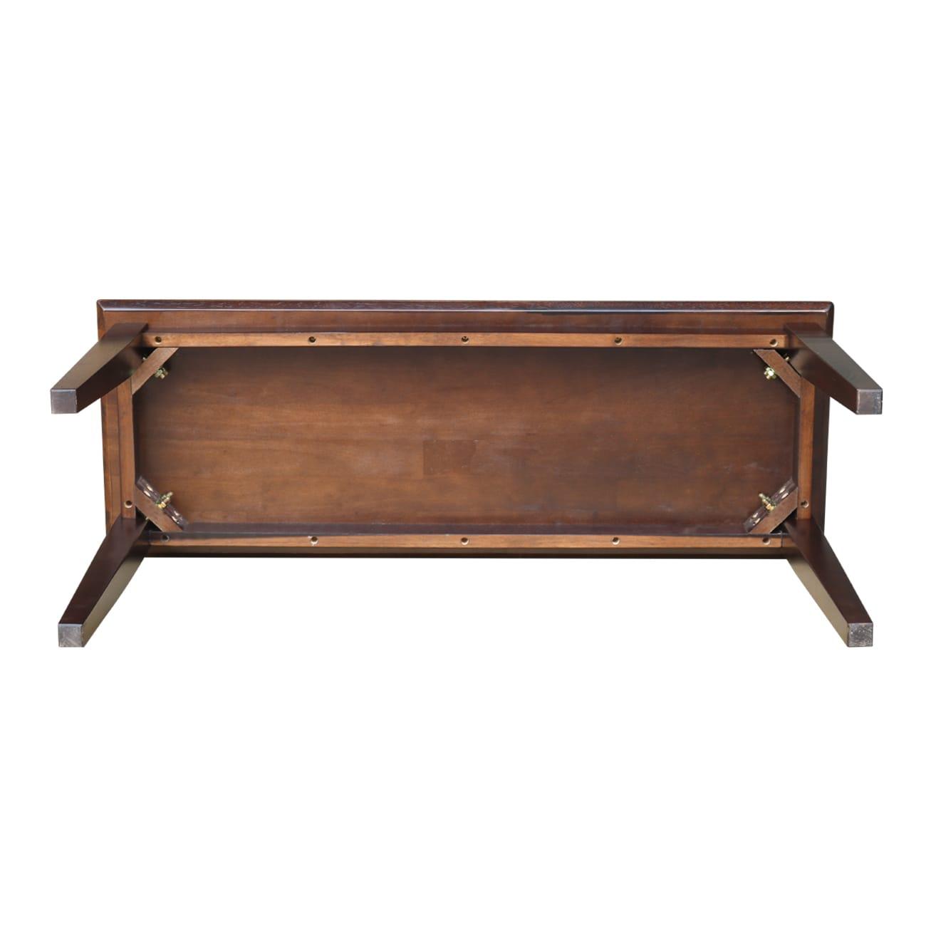 Brookshire Bench - Rich Mocha - International Concepts: Hardwood Frame, 400lb Capacity, Spot Clean