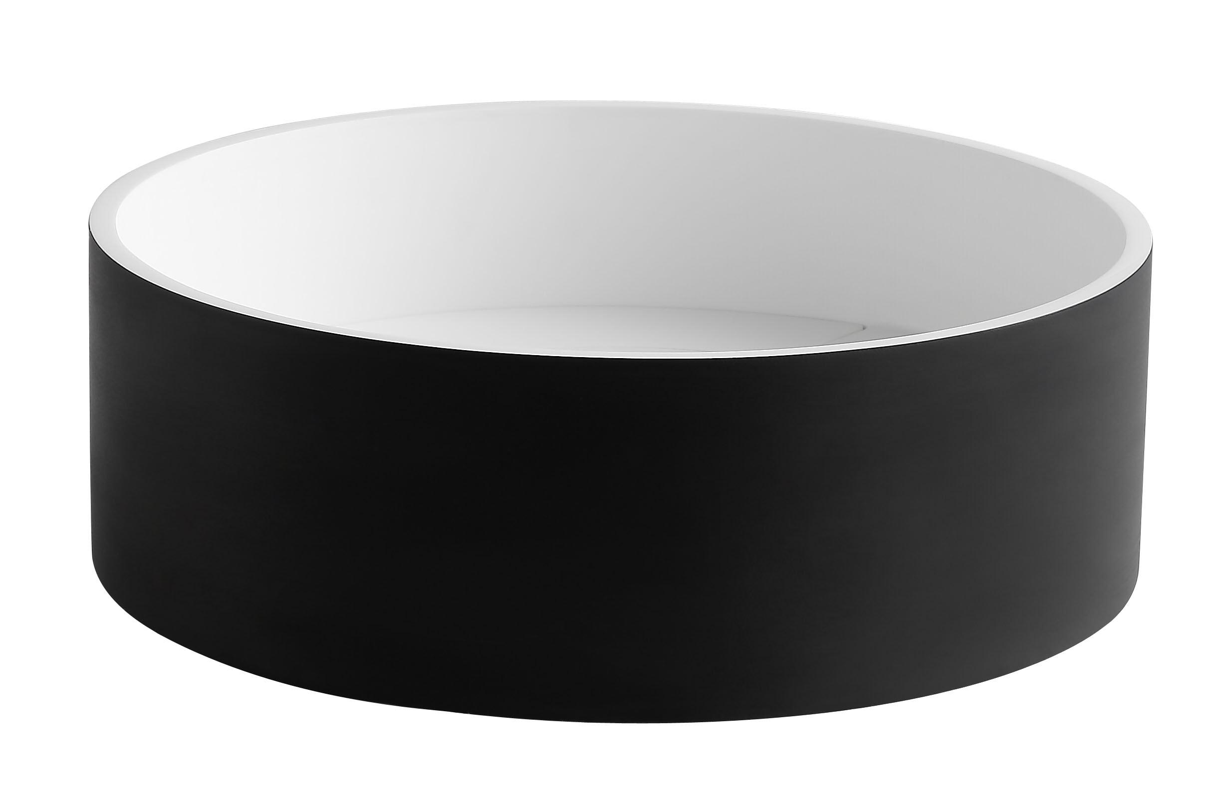 Alfi Brand 15.13'' Black/White Resin Circular Bathroom Sink