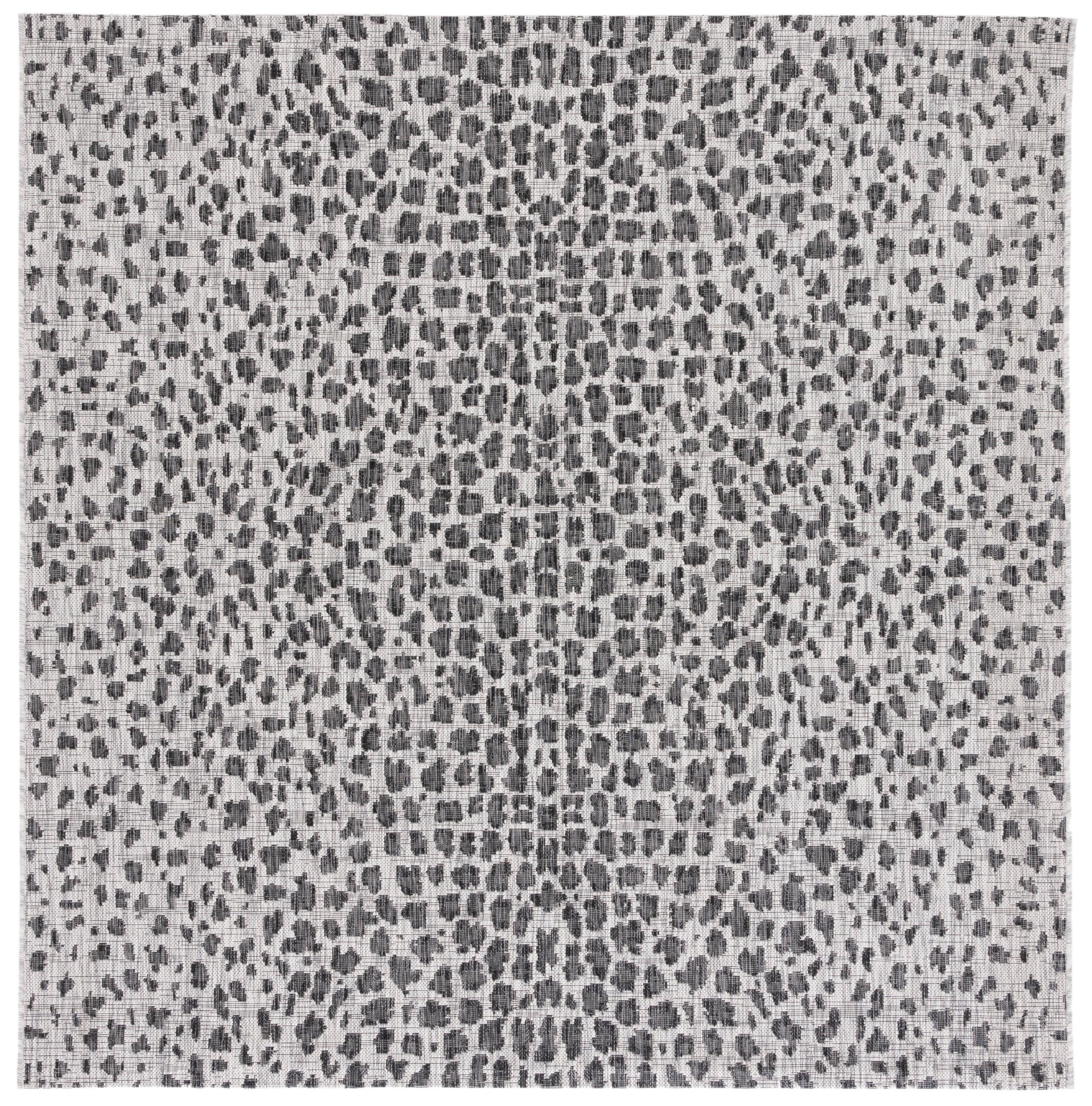 Courtyard CY8505 Power Loomed Indoor/Outdoor Area Rug - Gray/Black - 3'x3' - Safavieh.