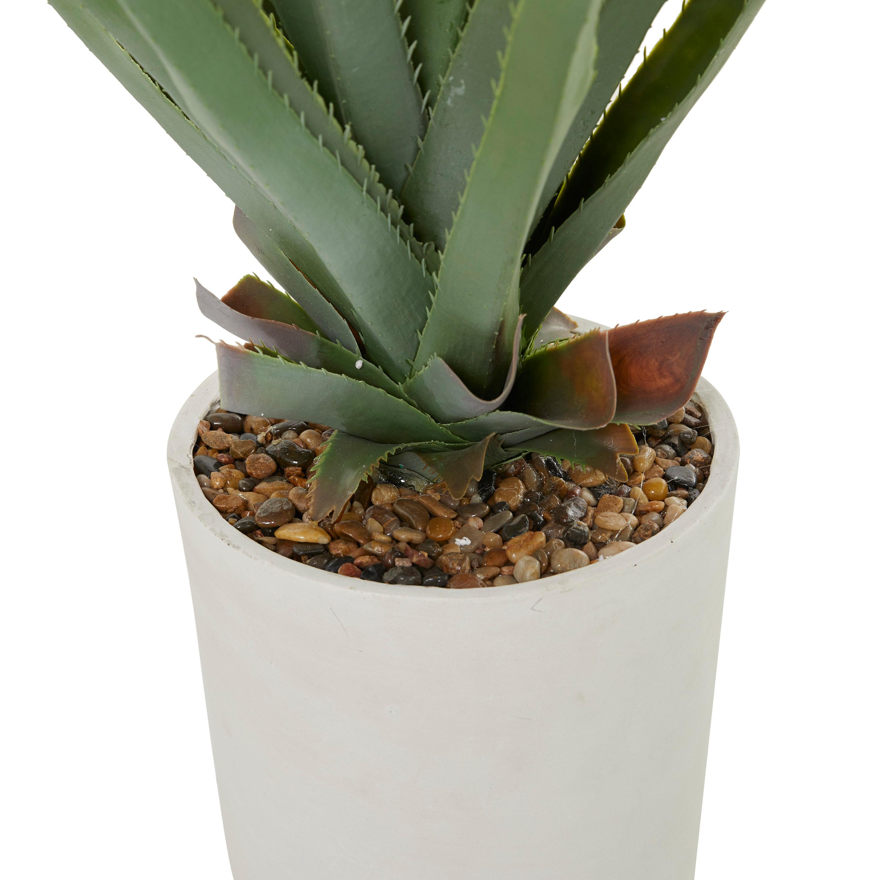 DecMode 42" Artificial Agave Plant in Realistic Leaves and White Ceramic Pot