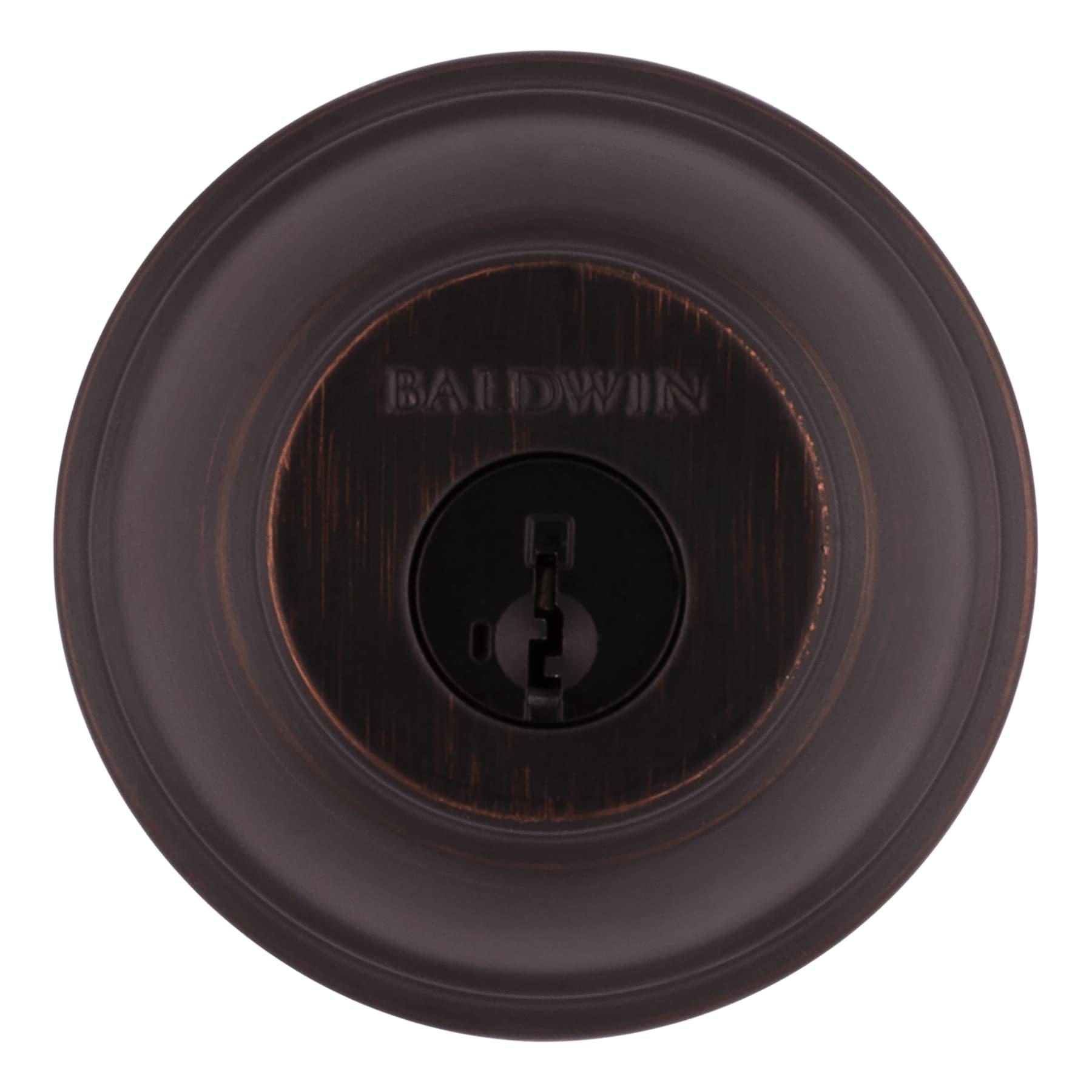 Baldwin Prestige 380 Round Single Cylinder Deadbolt Featuring SmartKey® Security