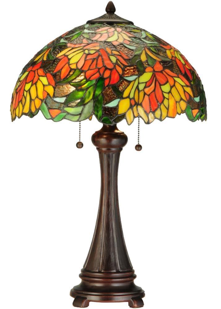 Meyda Tiffany 138122 Lamella 2 Light 25" Tall Hand-Crafted Table Lamp - MultiColor