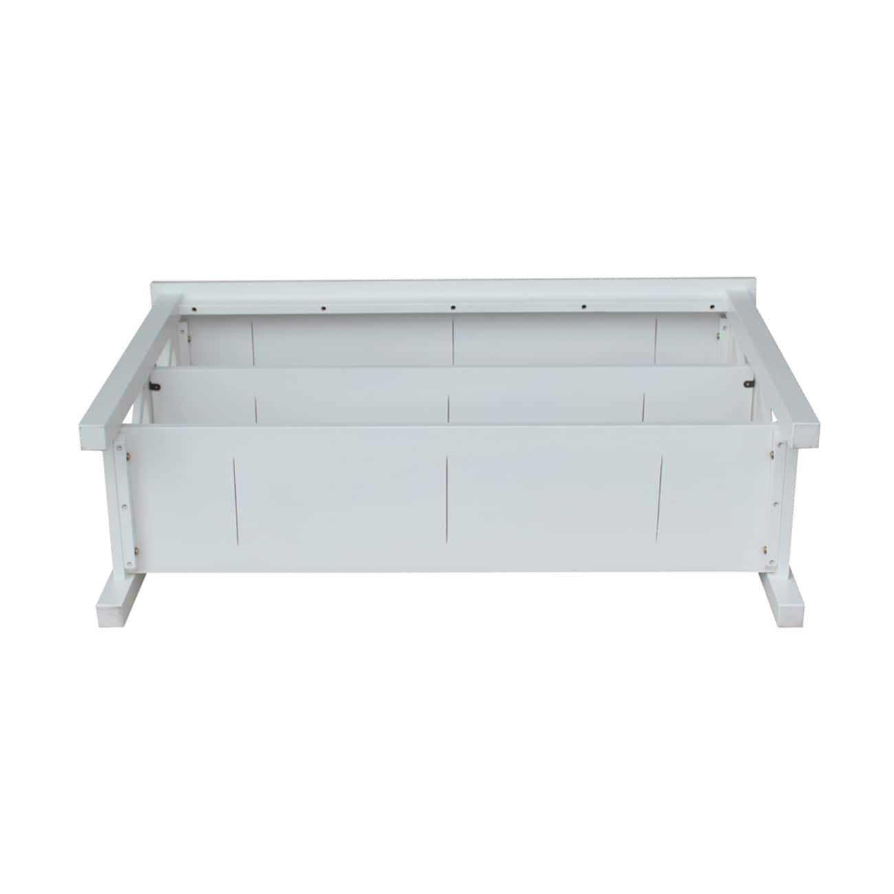 Hampton Console Table White - International Concepts: Hardwood Entryway Table with Fixed Shelves