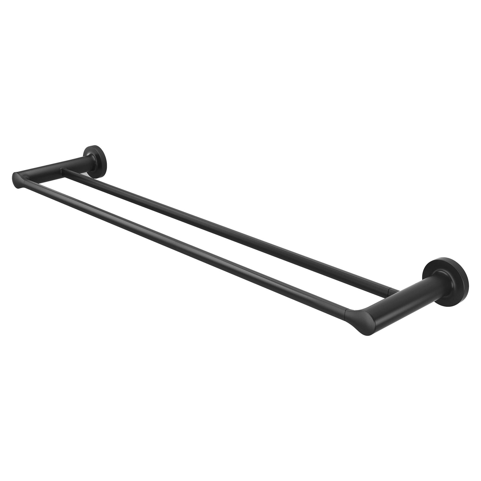 Matte Black 24-Inch Wall Mounted Double Towel Bar