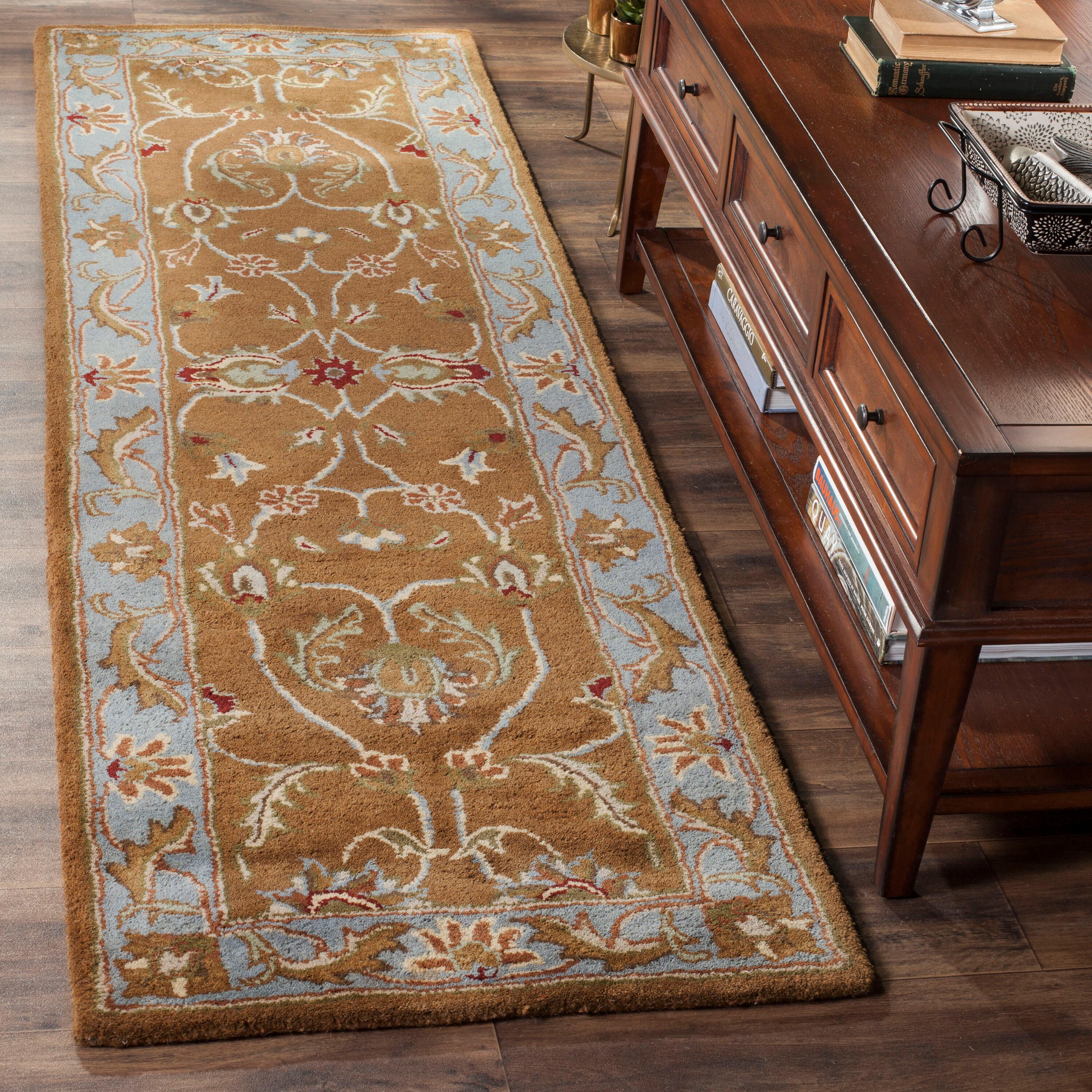 Heritage HG812 Hand Tufted Runner Rug - Brown/Blue - 2'3"x6' - Safavieh.