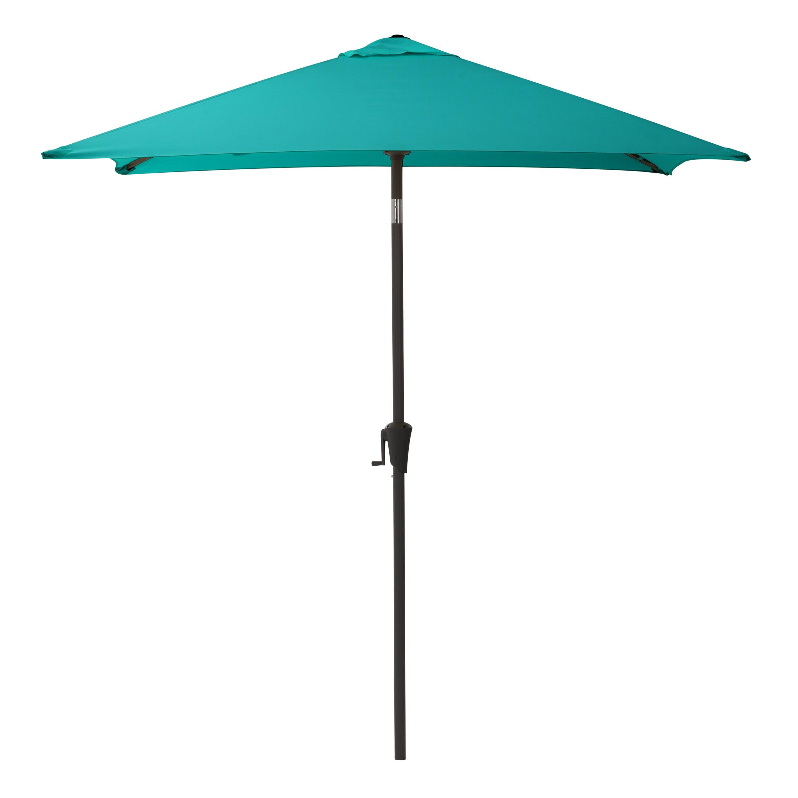 CorLiving 6.5ft x 6.5ft Square Durable Fabric Canopy Tilting Outdoor Umbrella with Steel Frame for Patio, Pool, Garden, and more