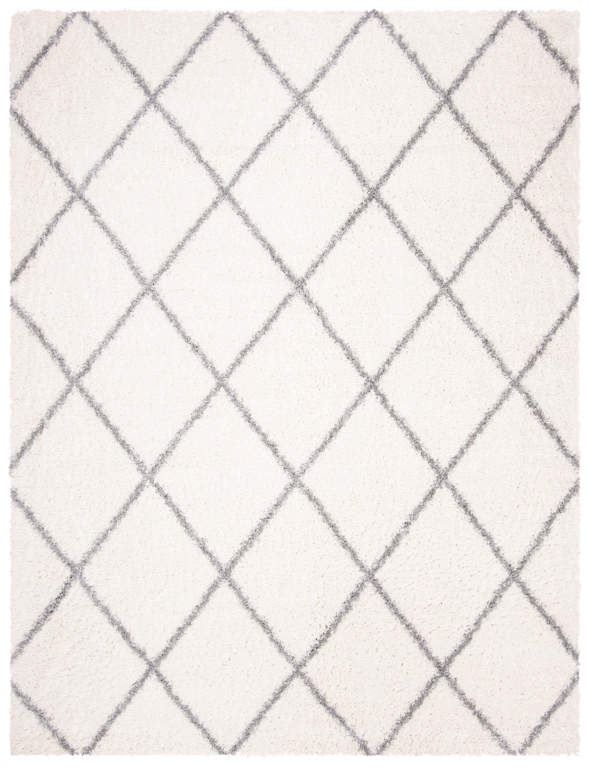 Parma Shag PMA515 Power Loomed Indoor Area Rug - 8'x10' - Cream/Grey - Safavieh