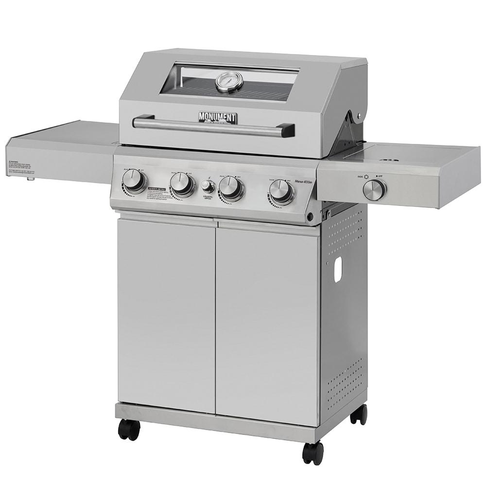 Monument Grills Mesa 400M 4-Burner Liquid Propane 52000 BTU Gas Grill with Side Burner and Cabinet