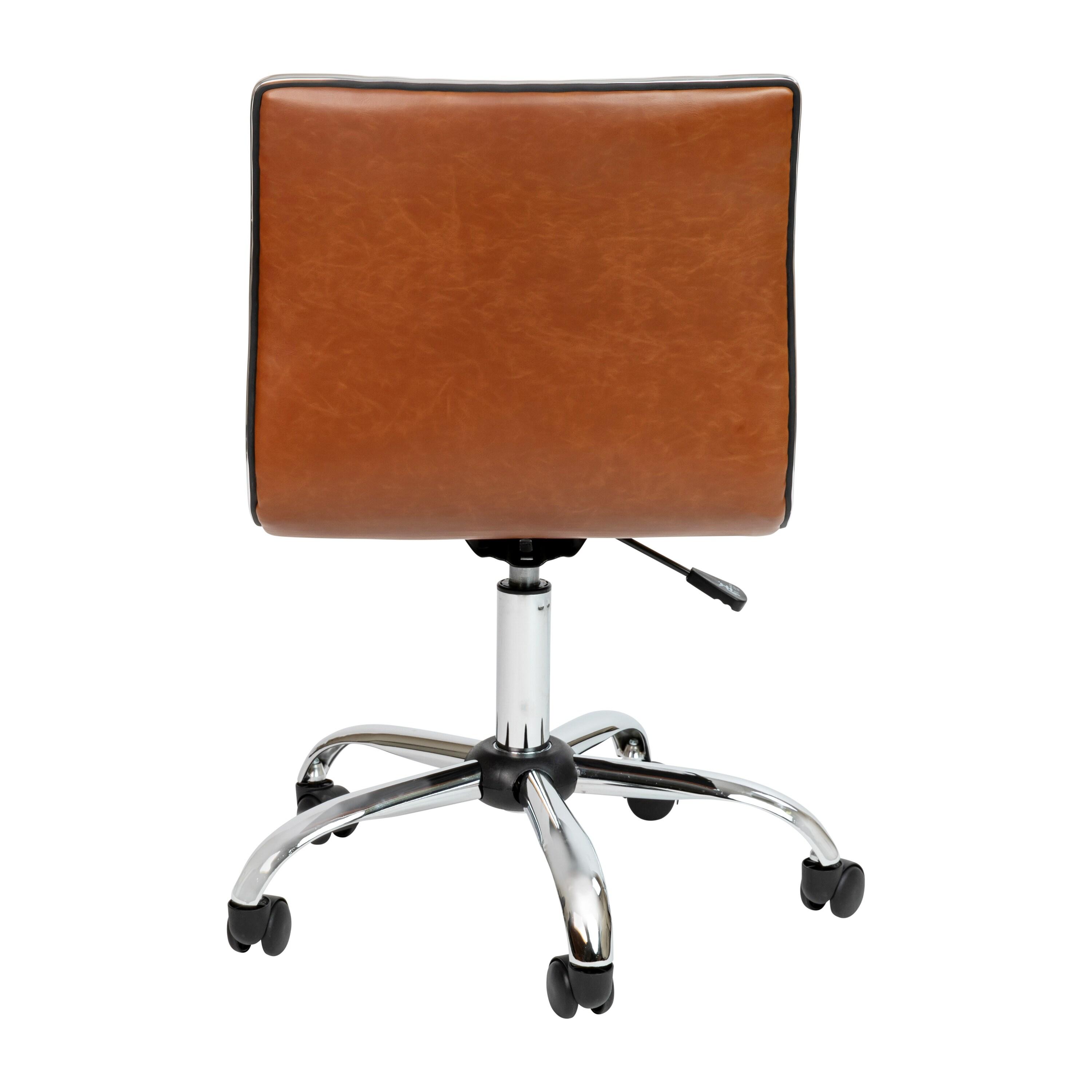 Flash Furniture Merchiston Low-Back Modern Ribbed Upholstered Vinyl Swivel Desk Chair by Flash Furniture