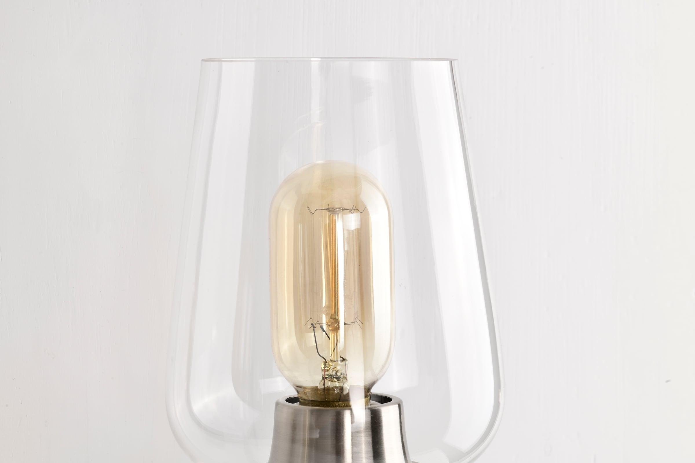 Edvivi 3-Light Vanity Lights, Modern Brushed Nickel with Clear Glass Shade Bathroom Light Fixtures, Wall Light for Mirrors, Bedroom, Living Room, Hallway