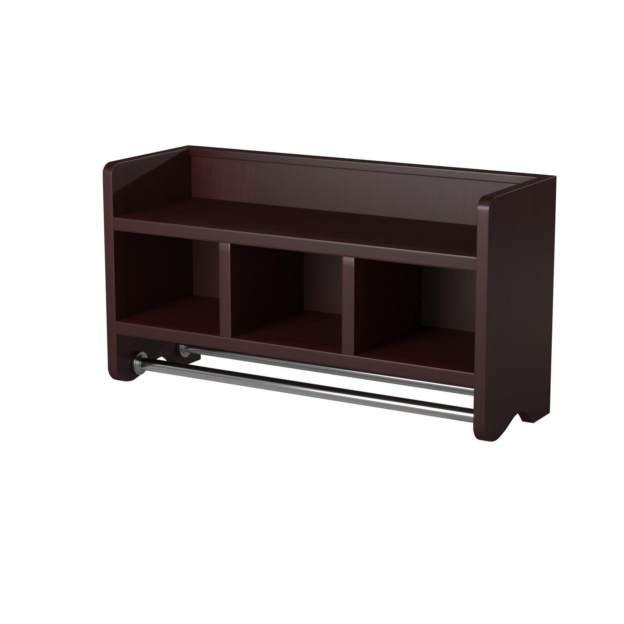 Alaterre 25" Bath Storage Shelf with Towel Rod, Espresso