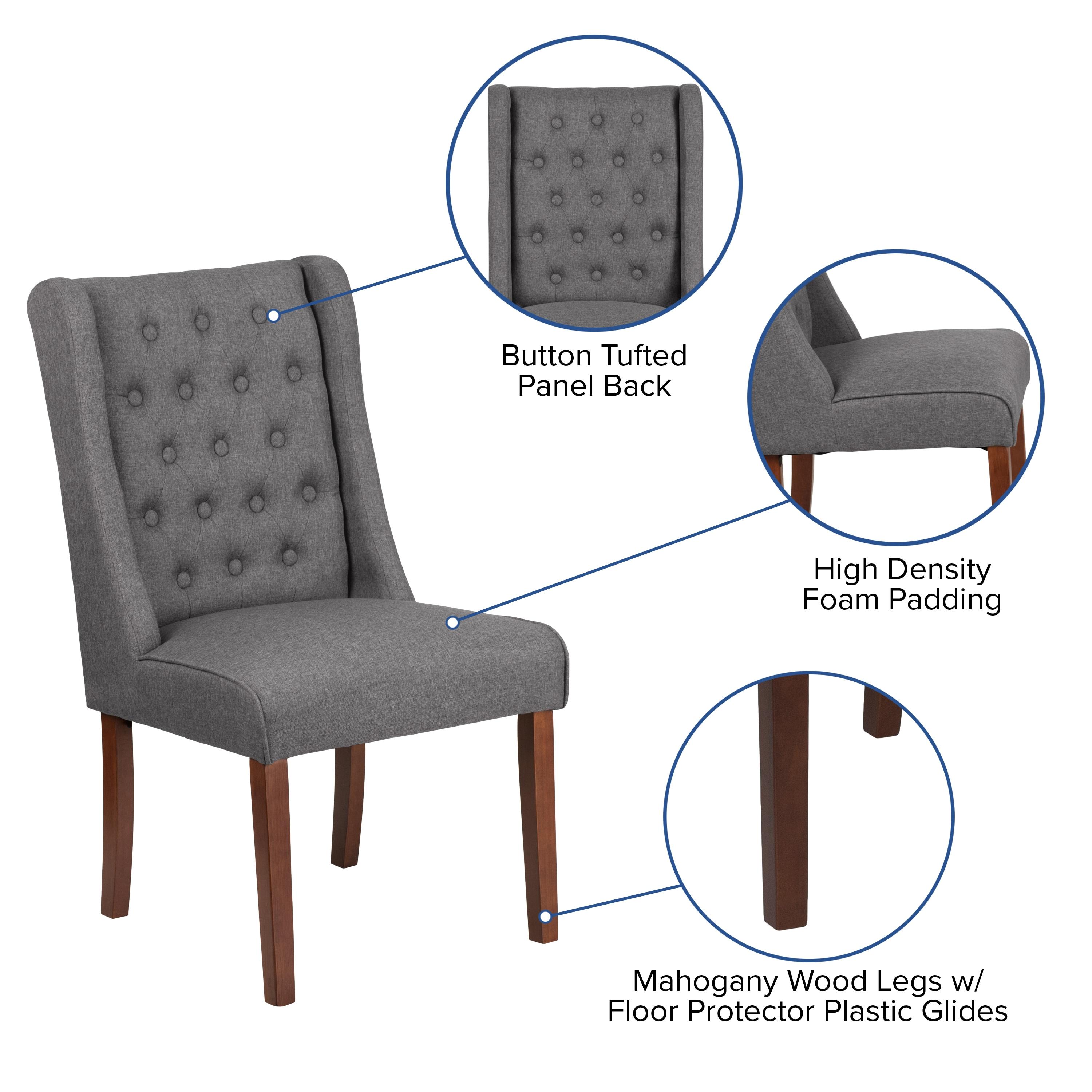 Flash Furniture HERCULES Preston Series Gray Fabric Tufted Parsons Chair