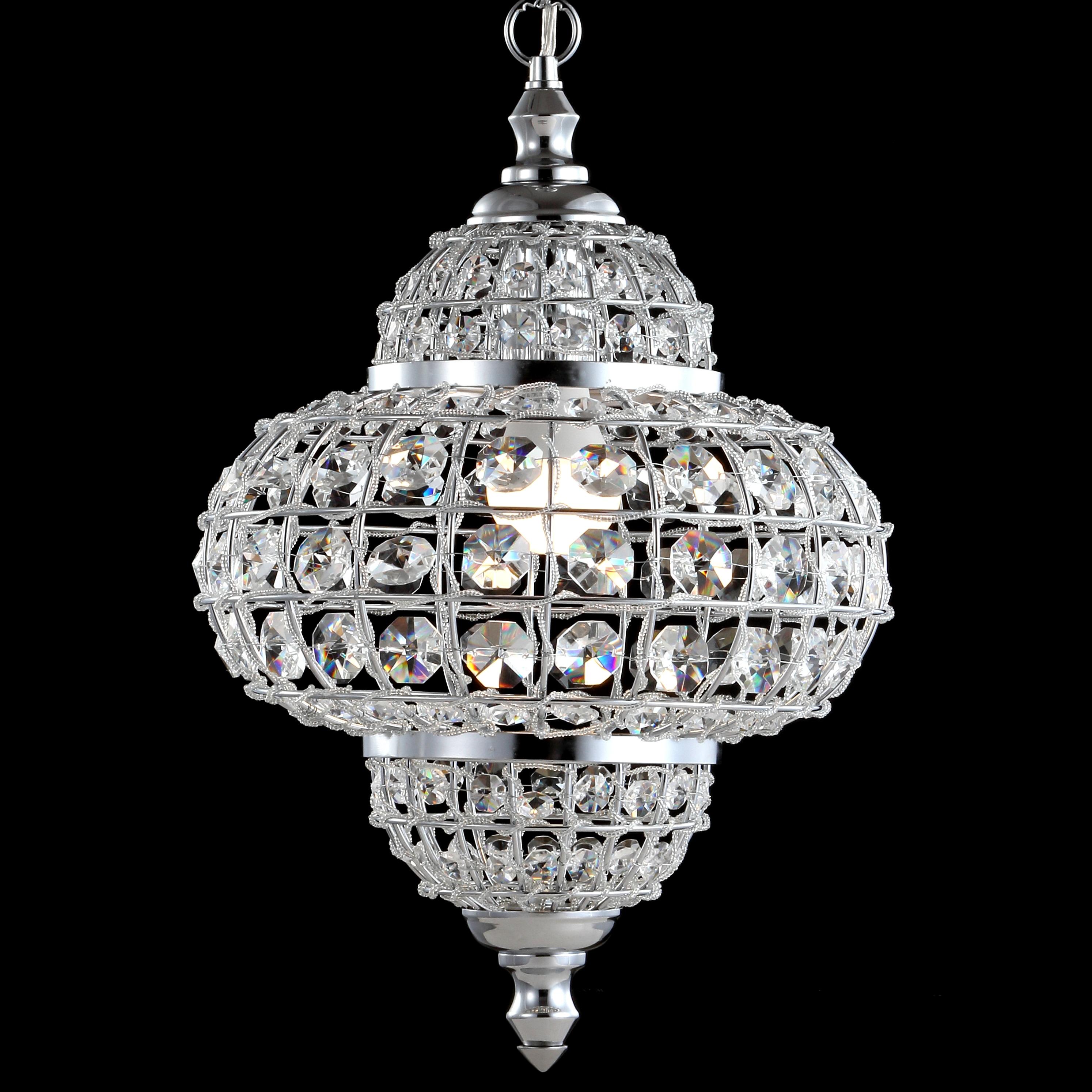 Juliette 12" Crystal/Metal LED Pendant Pendant, Chrome