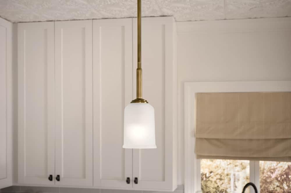 Natural Brass Mini Pendant with Clear Glass Shade