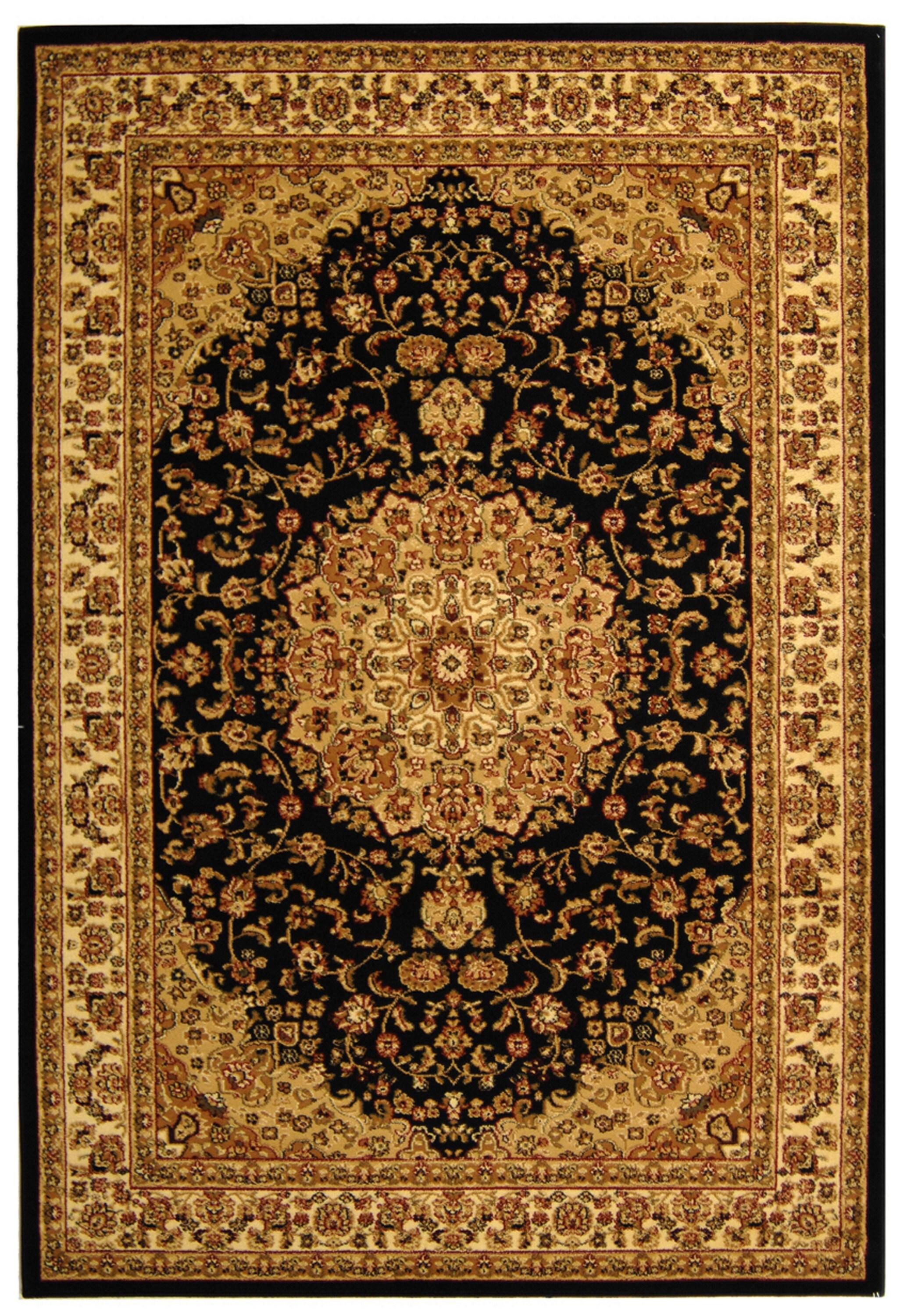 Lyndhurst LNH222 Power Loomed Area Rug - Black/Ivory - 5'3"x7'6" - Safavieh