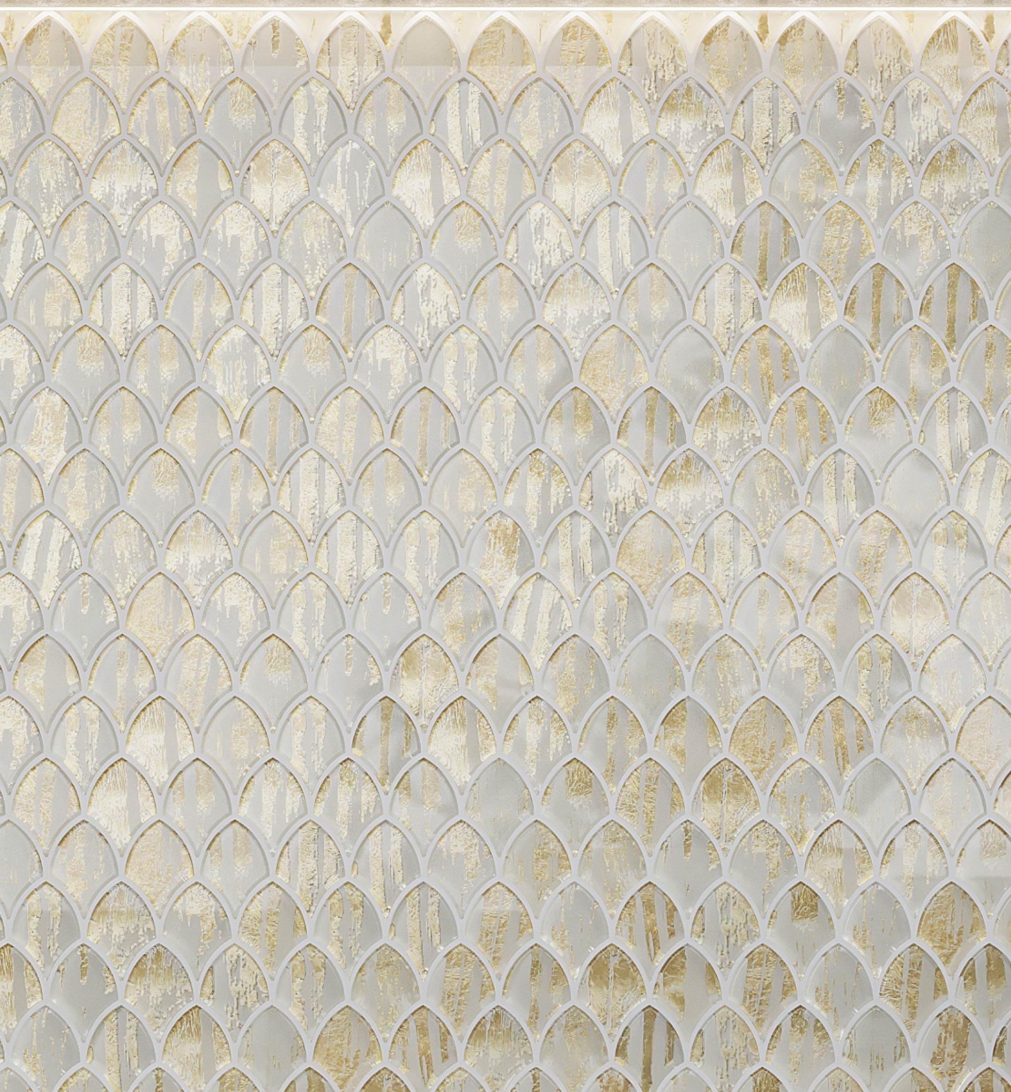 Majeste 0.5" x 2" Glass Fish Scale Mosaic Wall & Floor Tile