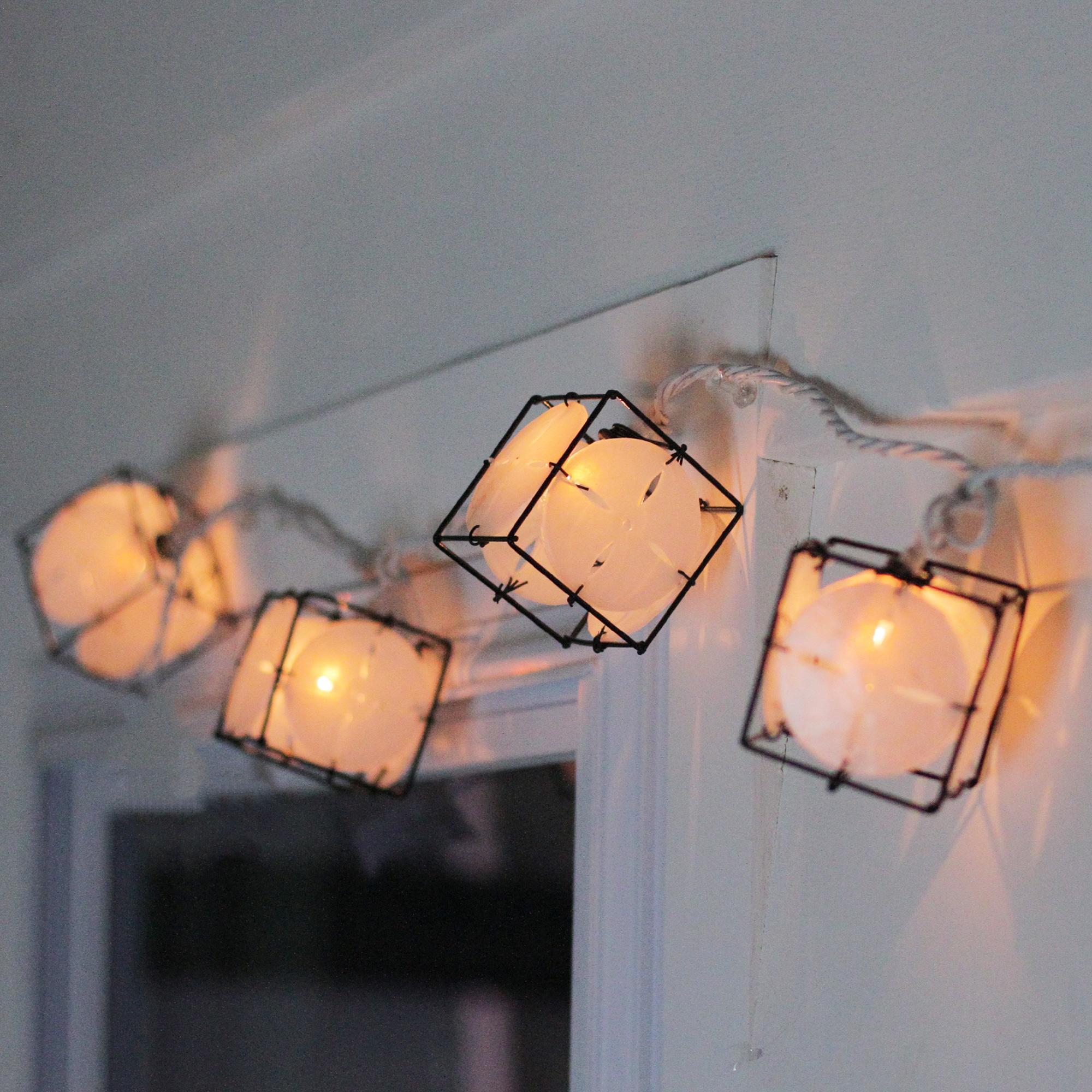 Northlight 10 Pearlized White and Black Lantern Party Patio Christmas Lights - 7.5 ft White Wire - 7.5'