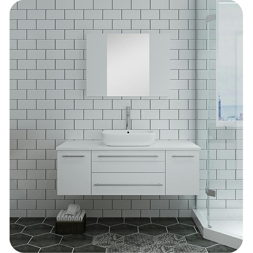 Fresca Lucera 47" Wall Mount Single Vessel Sink Bathroom Vanity Base Only (Top & Sink Not Included)