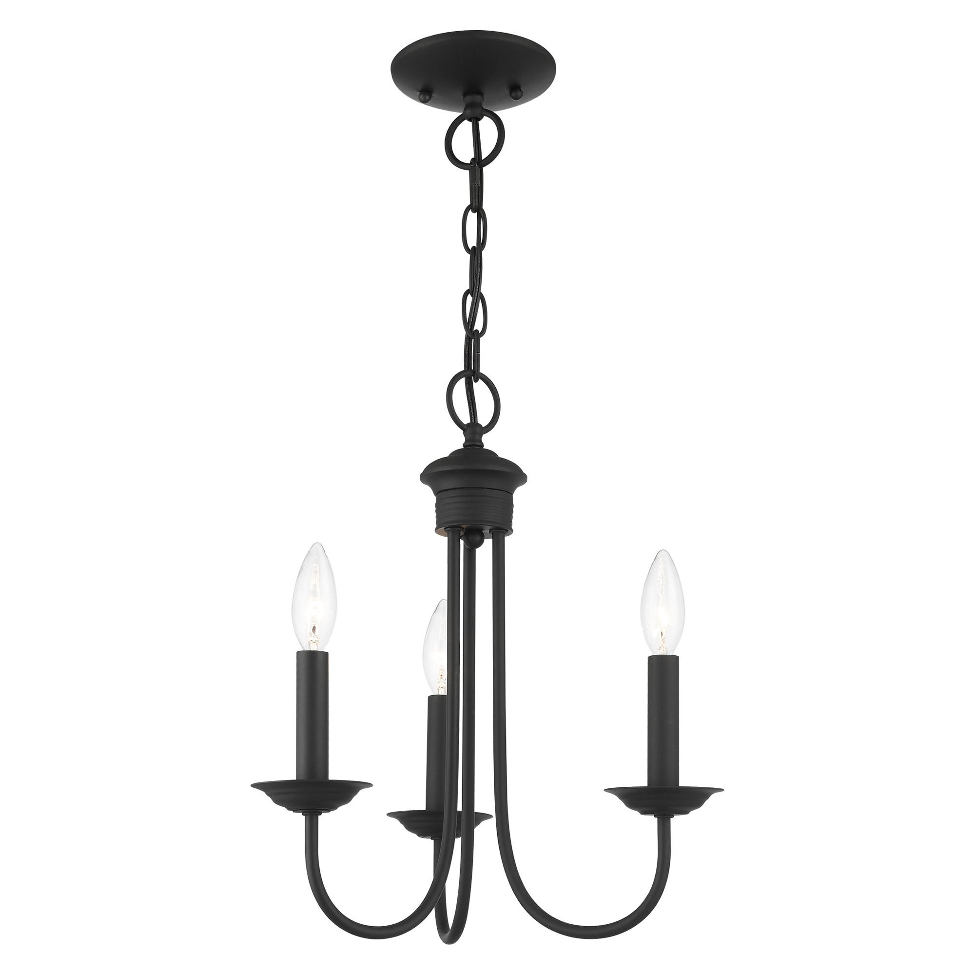 Livex Lighting Estate 3 - Light Chandelier in  Black