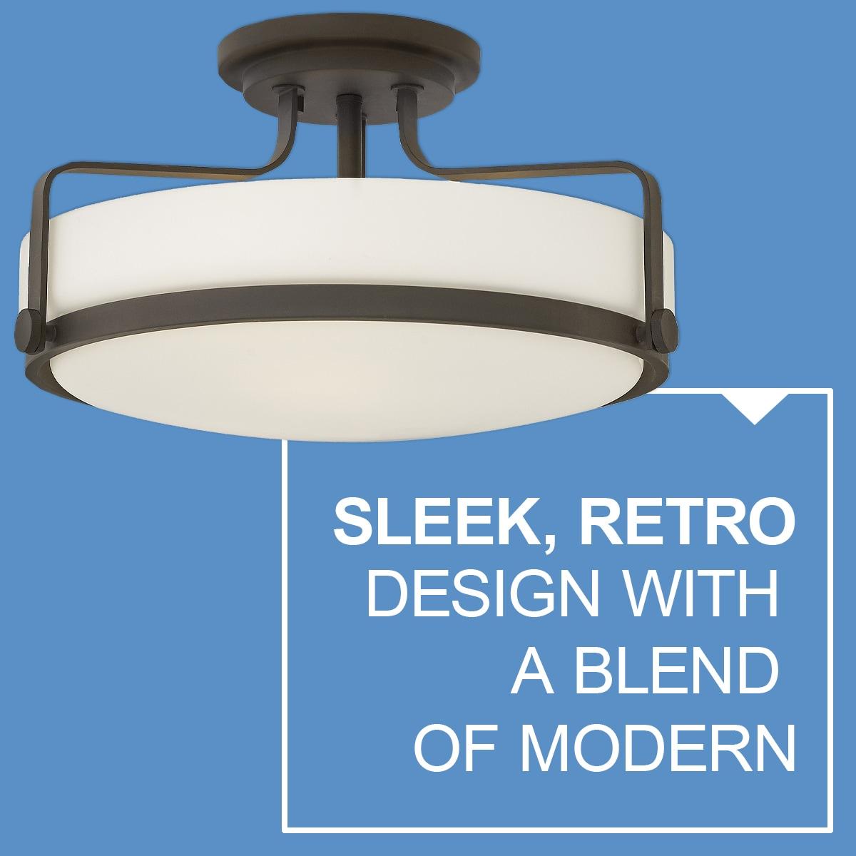 Harper Three Light 18" Retro Bowl Semi-Flush Mount Ceiling Light