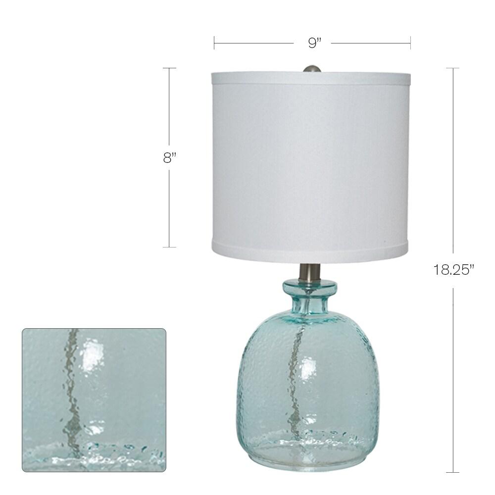 Catalina Lighting 20687-000 Coastal Cape Cod Clear Glass Textured Table Lamp 1825 Classic Blue