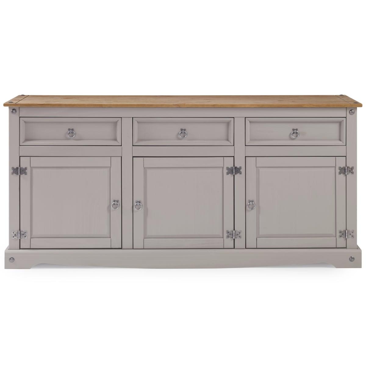 65.91 x 31.73 x 16.93 in. Cottage Series Wood Buffet Sideboard, Corona Gray