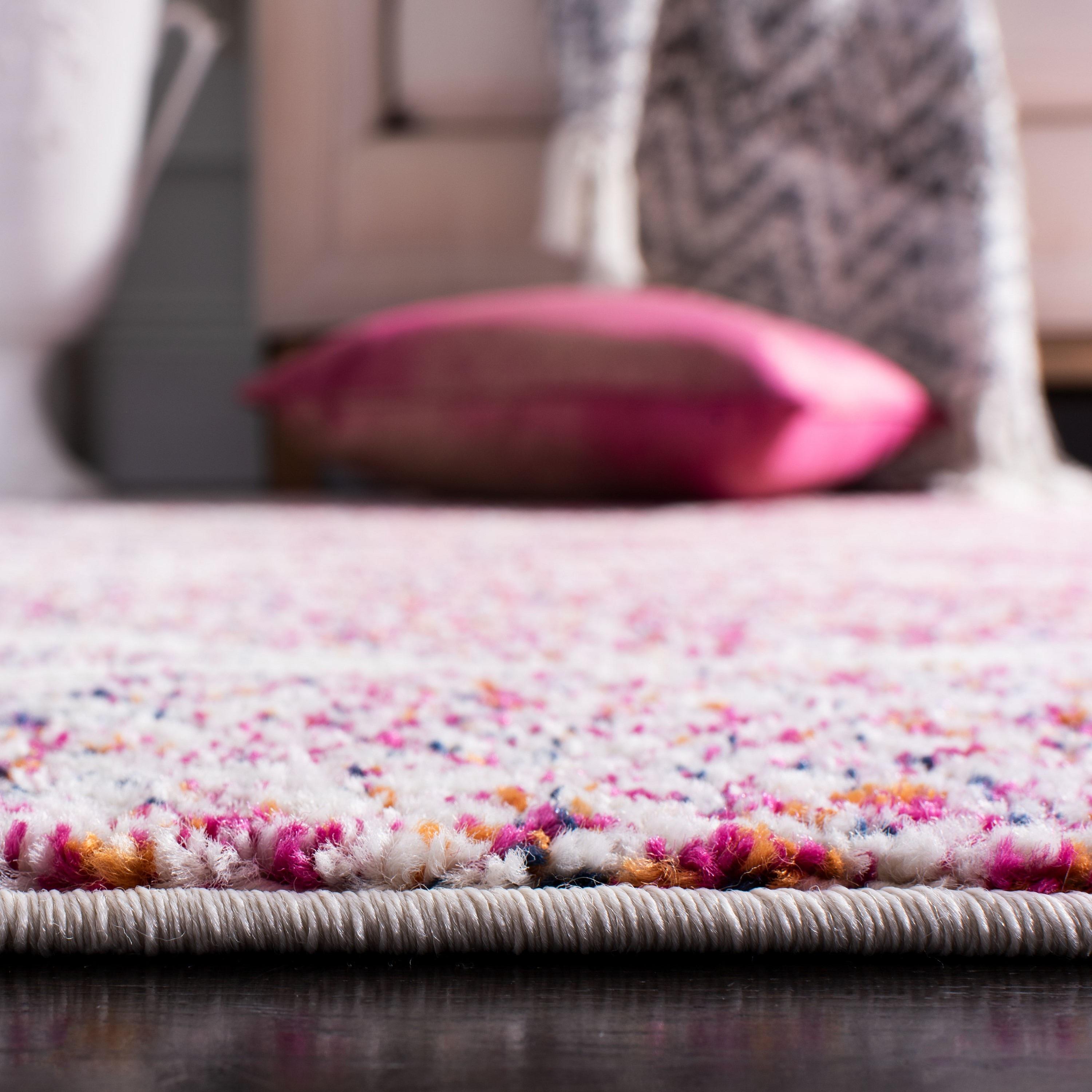 Madison MAD604 Power Loomed Area Rug - Cream/Fuchsia - 5'3"x7' - Safavieh.