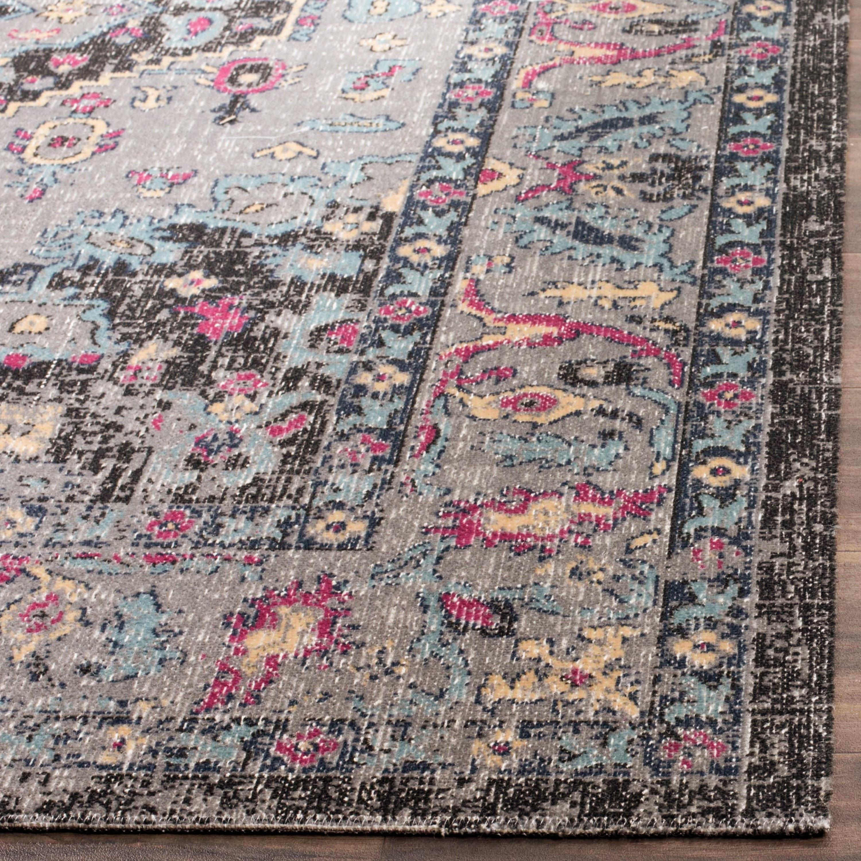 SAFAVIEH Artisan Blaze Oriental Area Rug, Light Grey/Black, 5'1" x 7'6"