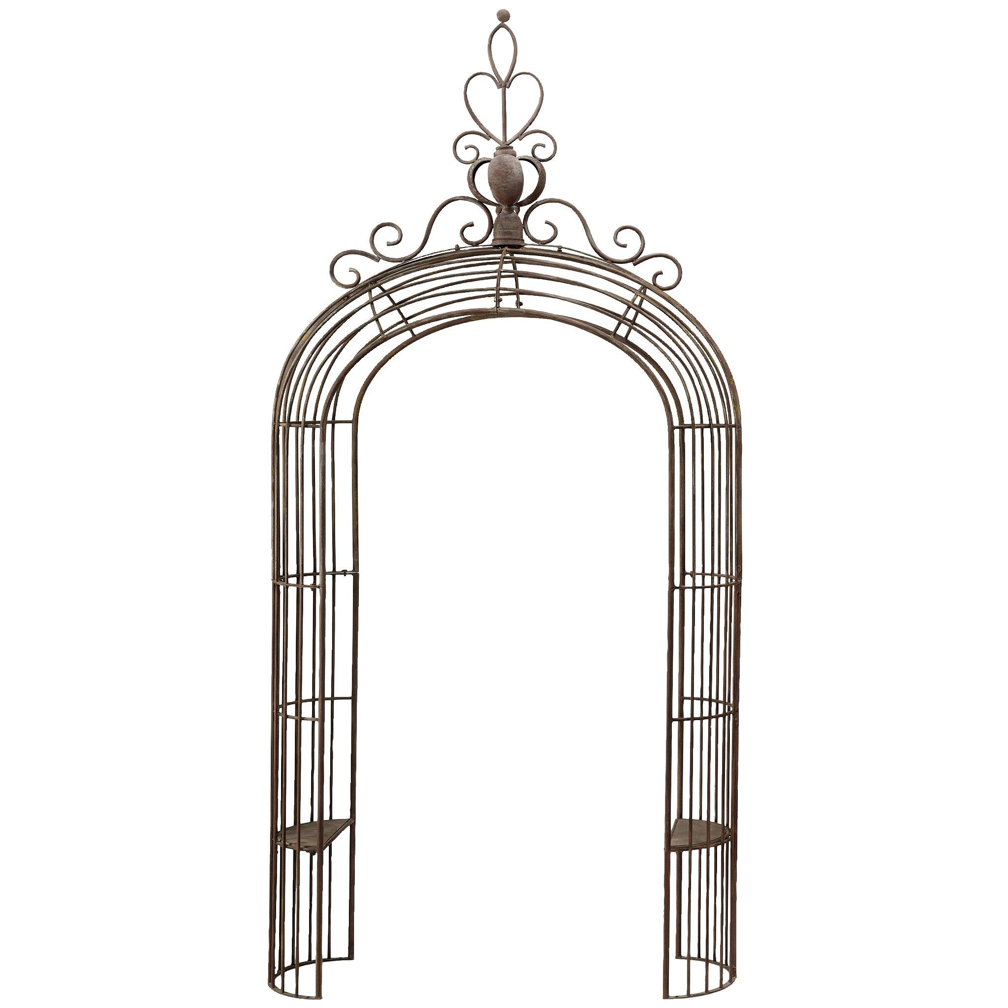 Ophelia & Co. Dex 56'' W x 16.5'' D Steel Arbor with Bench in Brown
