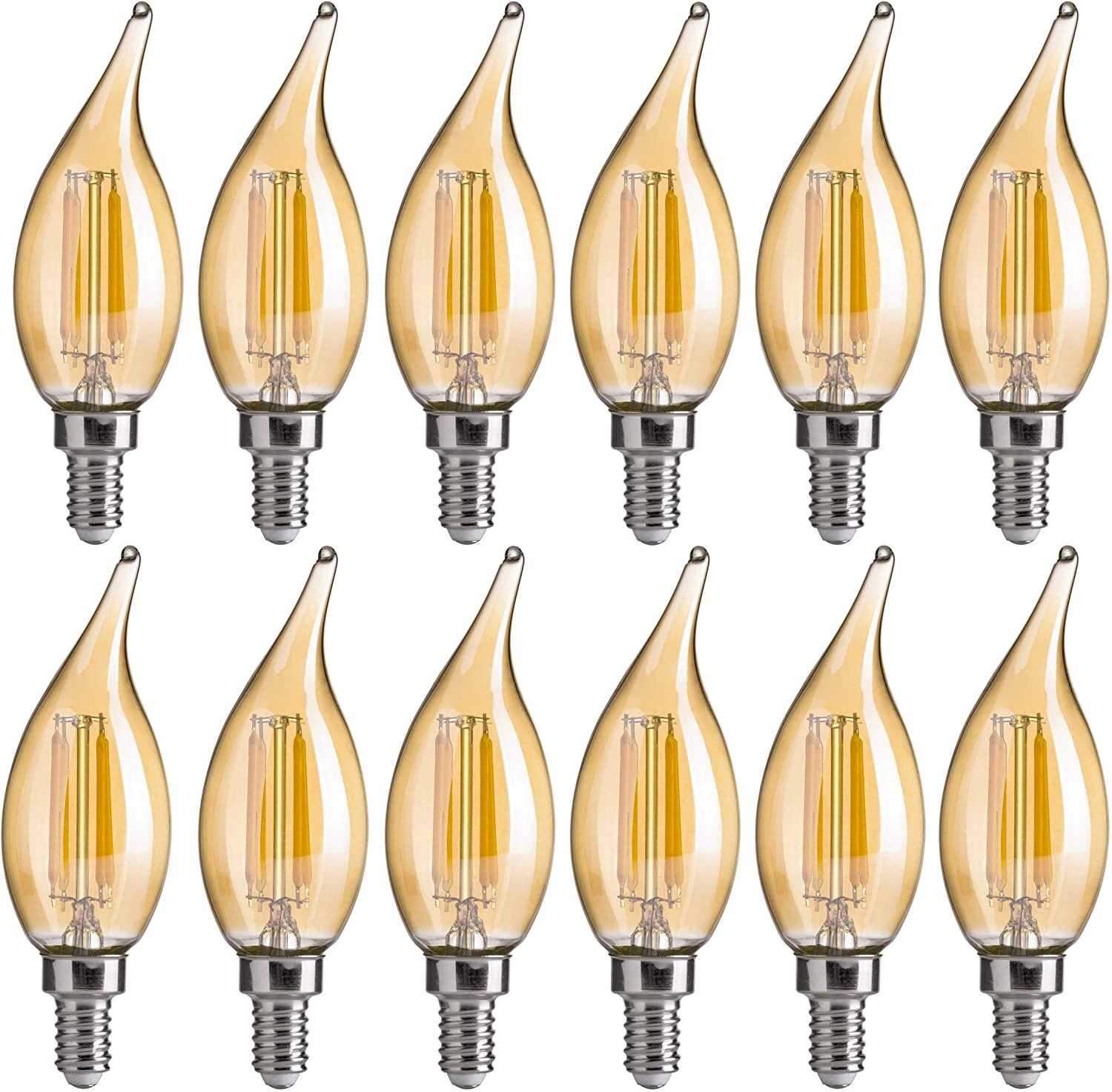 CA11E12 LED Chandelier Light Bulbs 40W Equivalent, Dimmable LED Candelabra Bulbs, 2200K 330LM