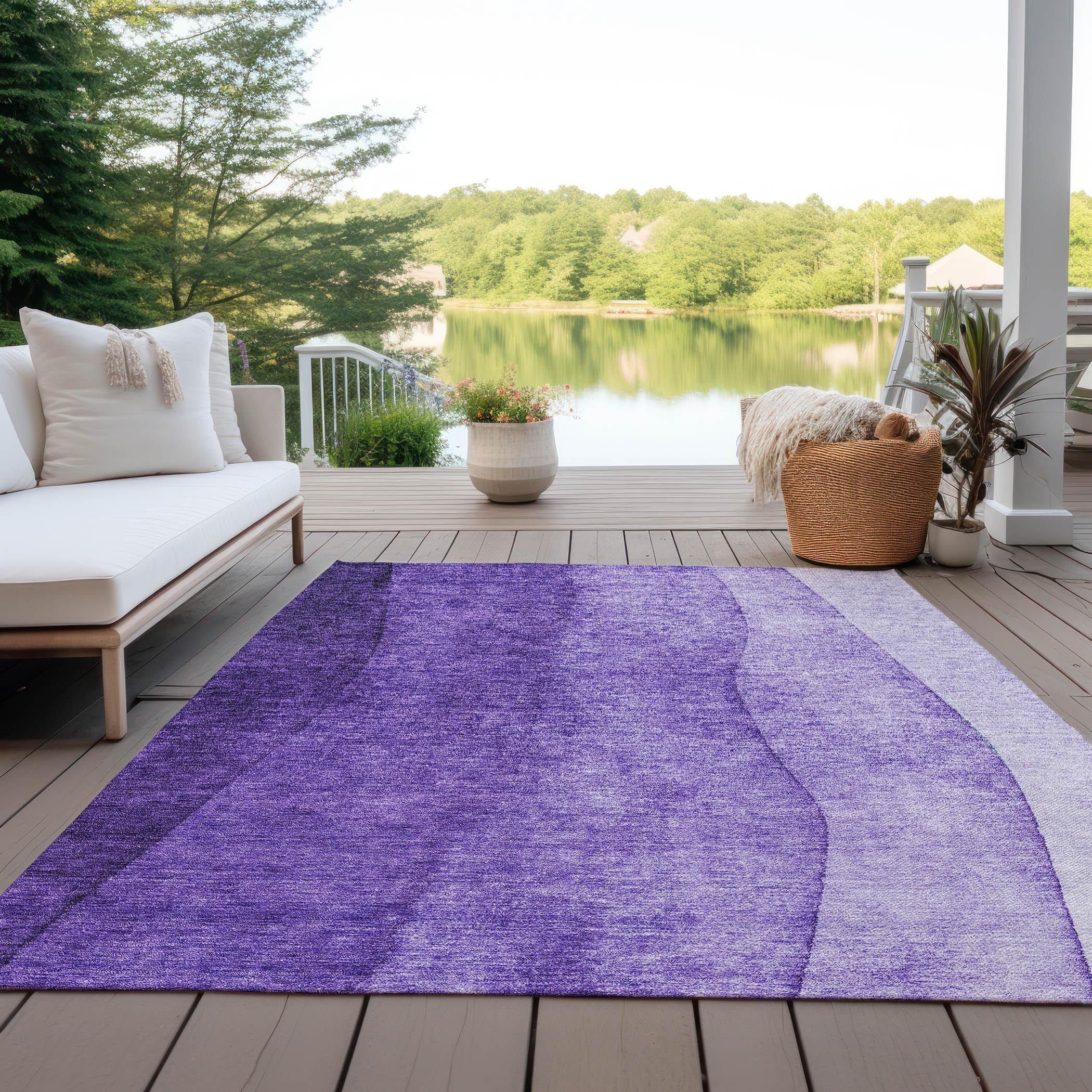 Addison Rugs Machine Washable Indoor/ Outdoor Chantille Contemporary Ombre Rug Purple - 8' x 10'