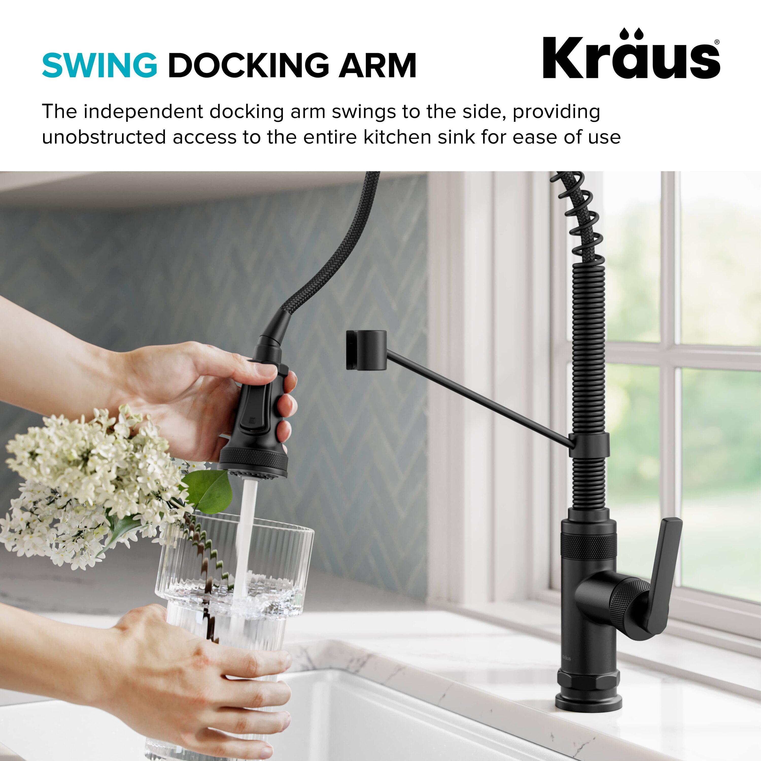 KRAUS Bolden Commercial Style 2-Function Single Handle Pull Down Kitchen Faucet