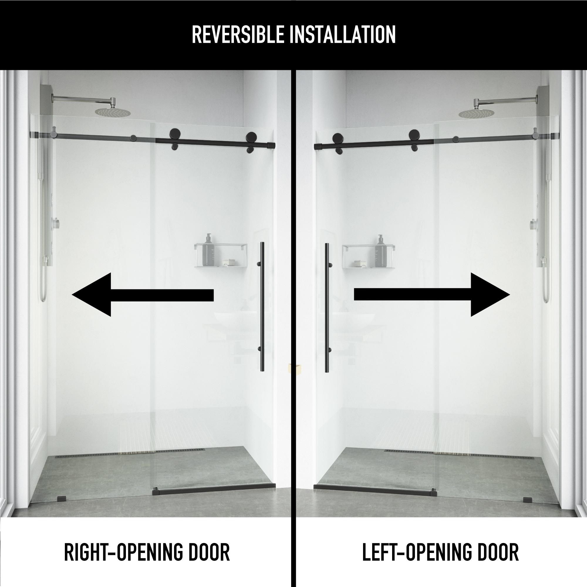 Elan E-Class 44-48" W x 76" H Sliding Frameless Shower Door with 3/8" Clear Glass