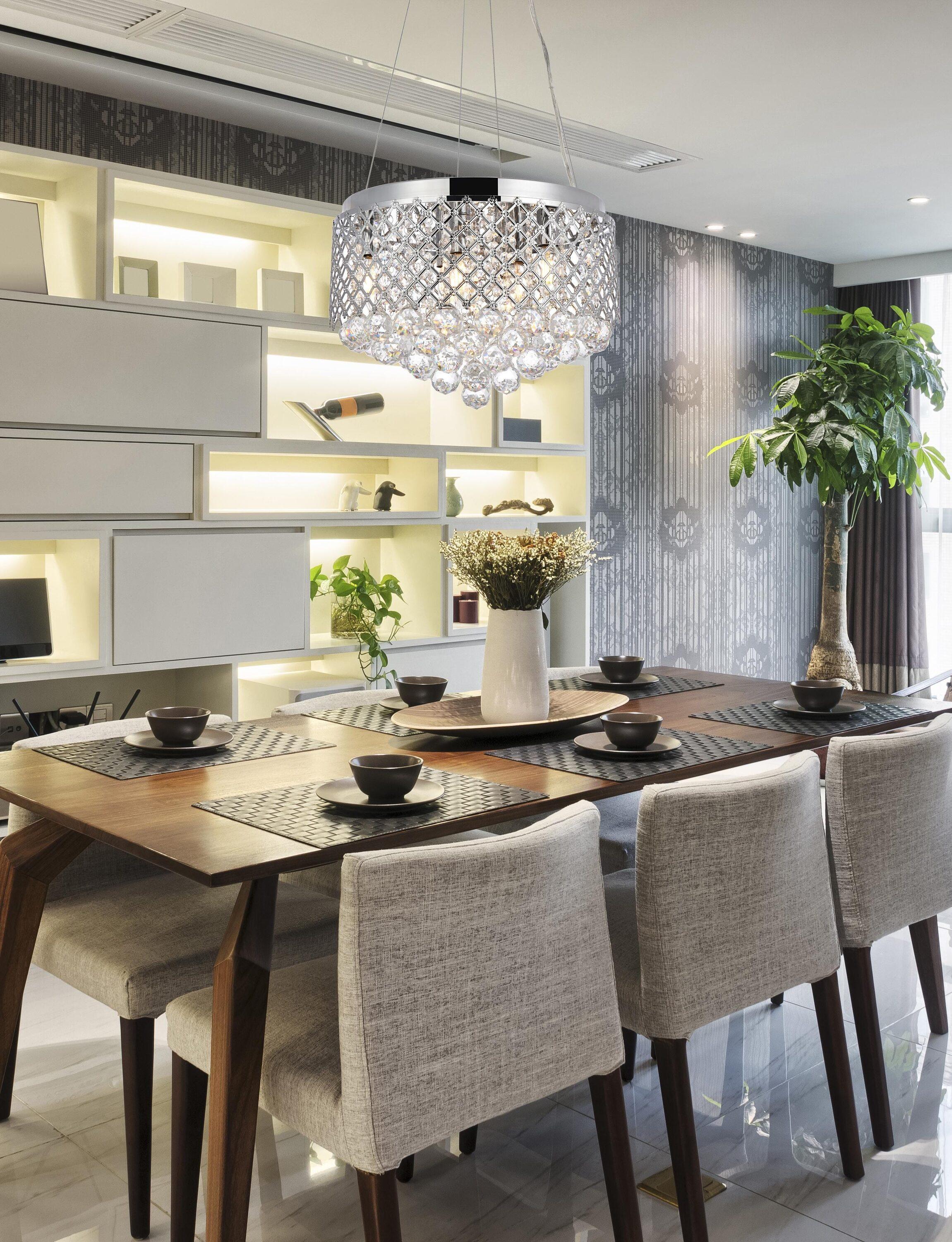 Elegant Lighting Tully 6 lights pendant in chrome