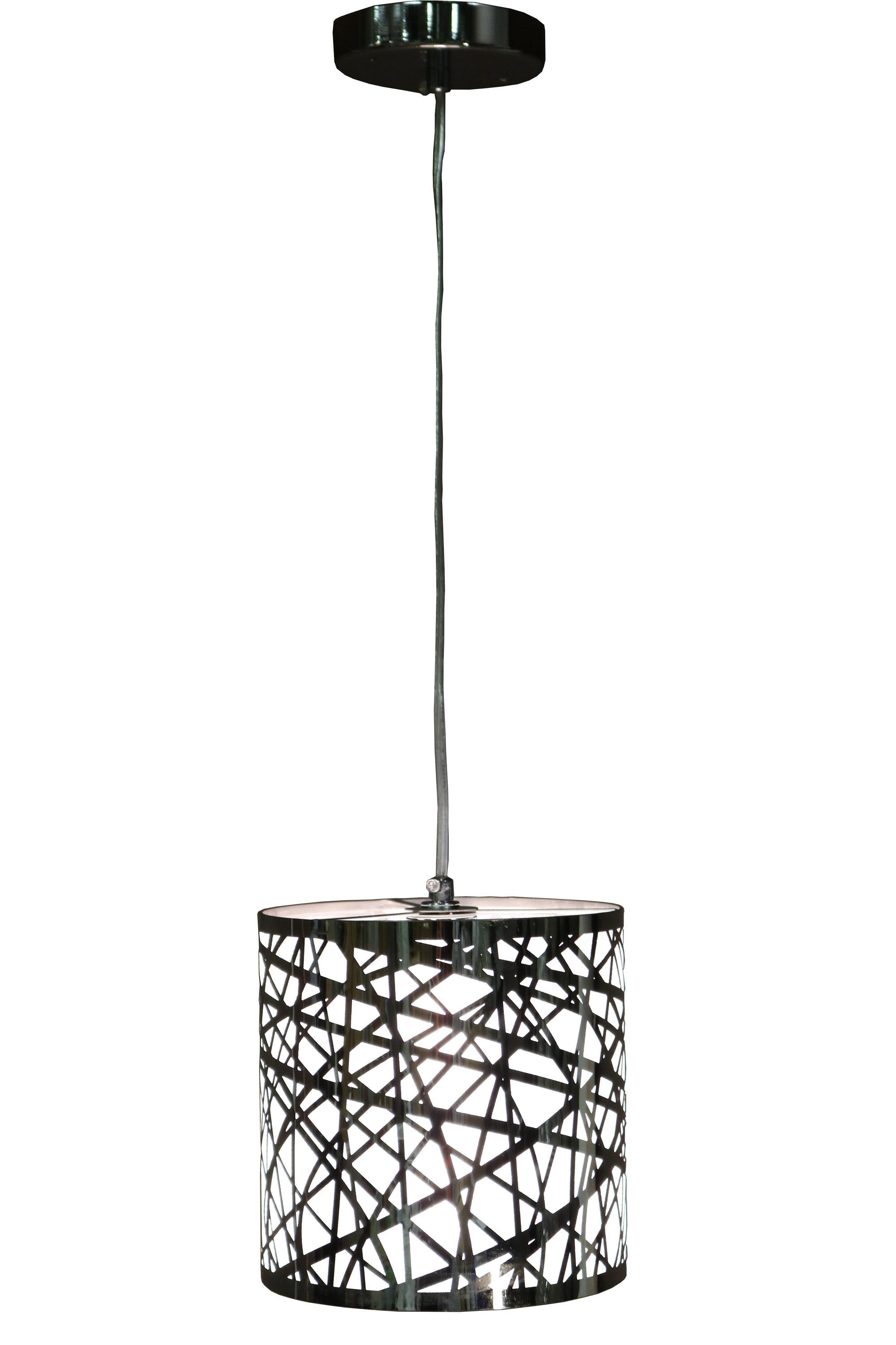 Warehouse of Tiffany Janna 1-light Metal 8-inch Chrome Finish Pendant Lamp