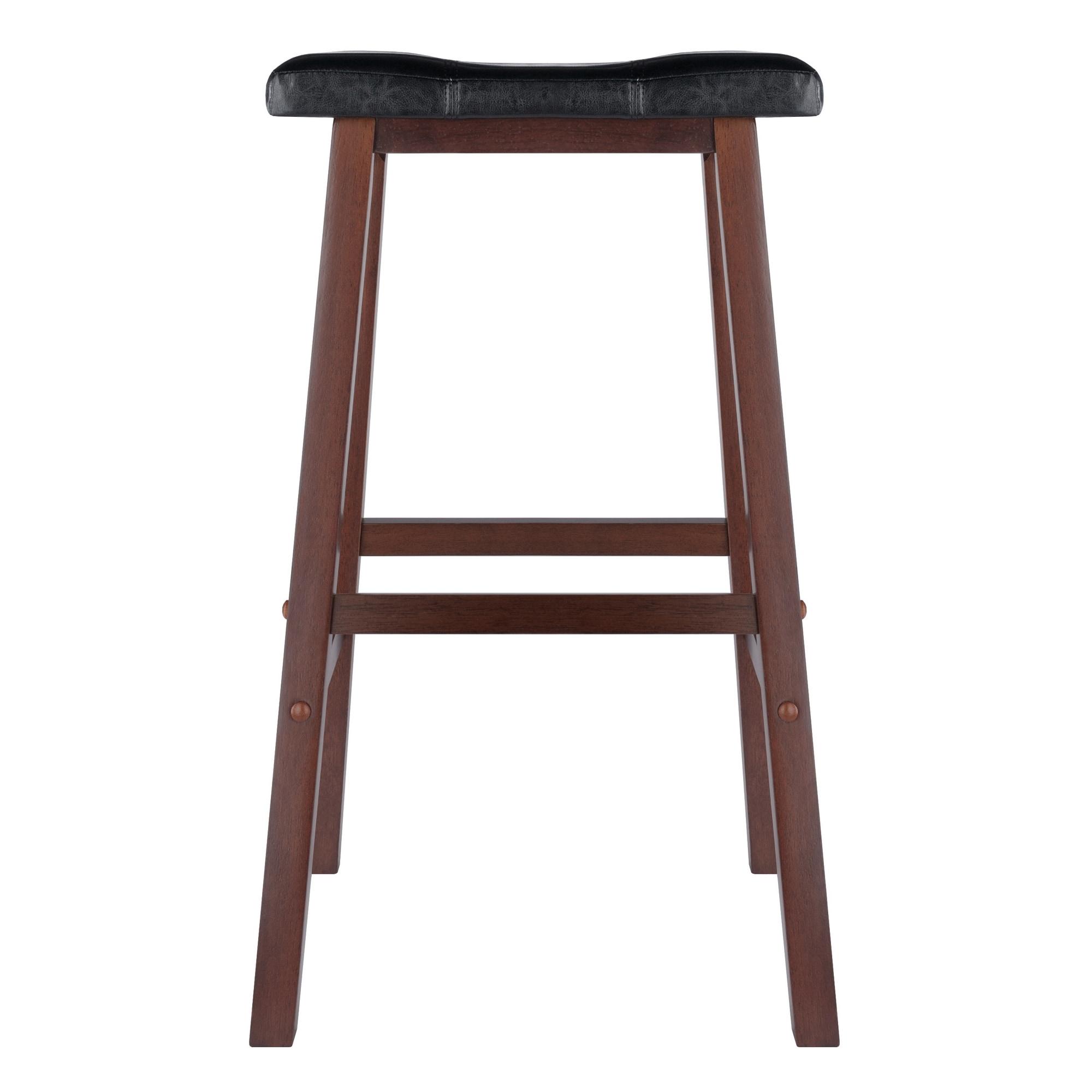 Winsome  Mona Cushion Saddle Seat Bar Stool Black & Walnut