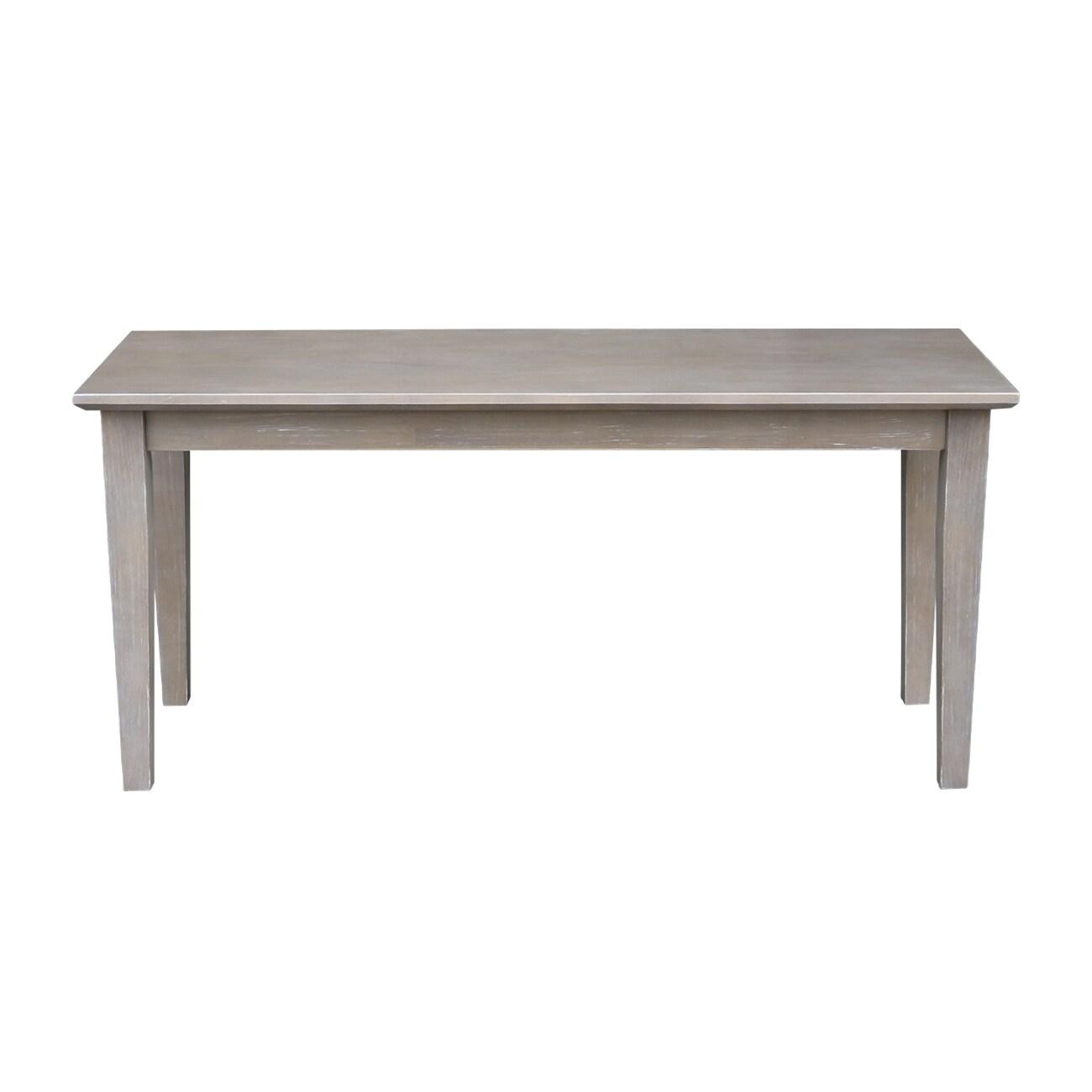 Shaker Styled Bench White - International Concepts: Solid Wood, Rectangle, Unupholstered, 400lb Capacity