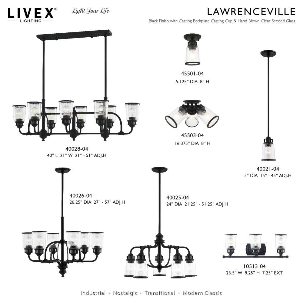 Livex Lighting Lawrenceville 1 - Light Flush Mount in  Black