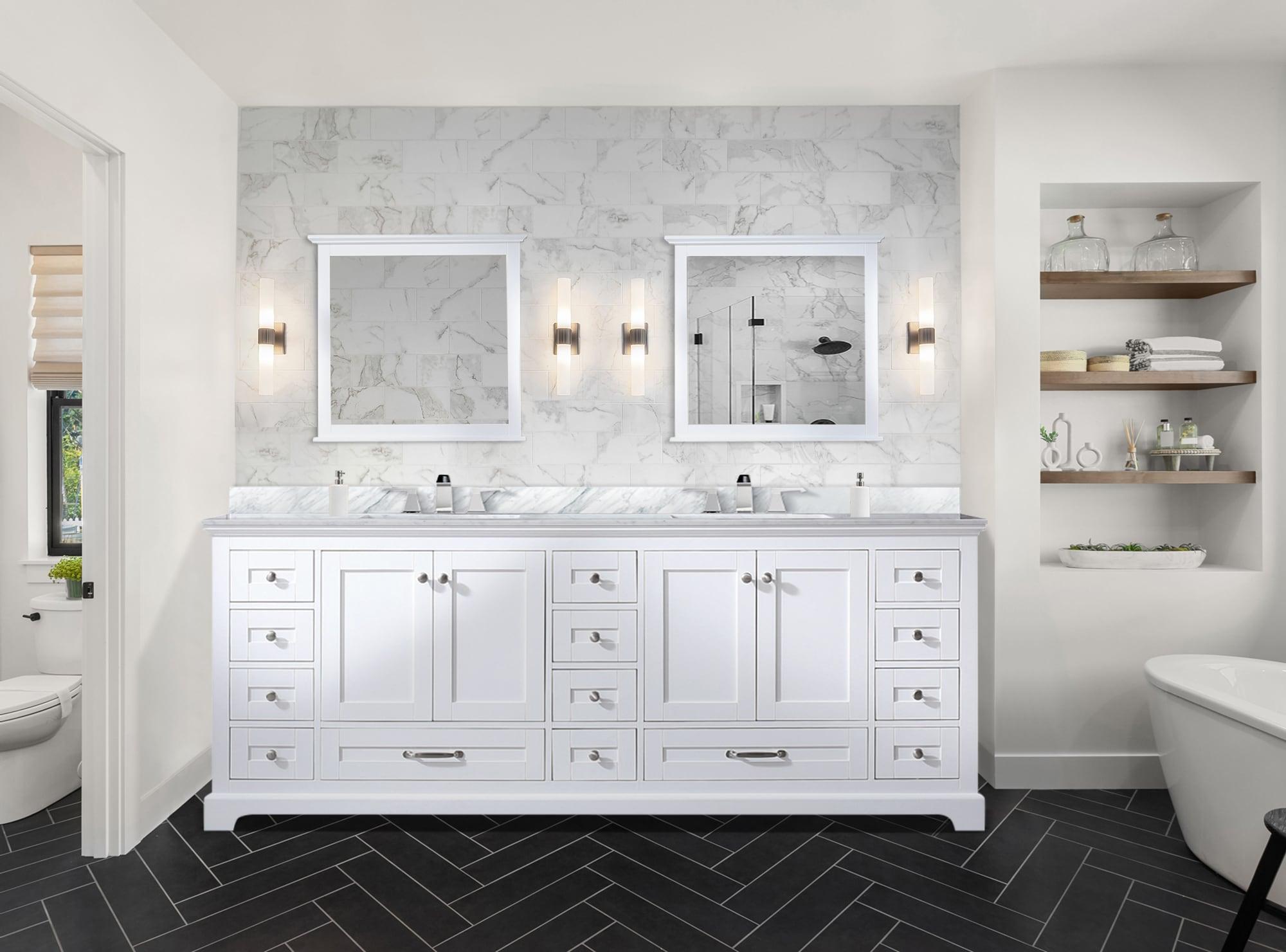 Lexora Dukes 84" Double Bathroom Vanity Base Only