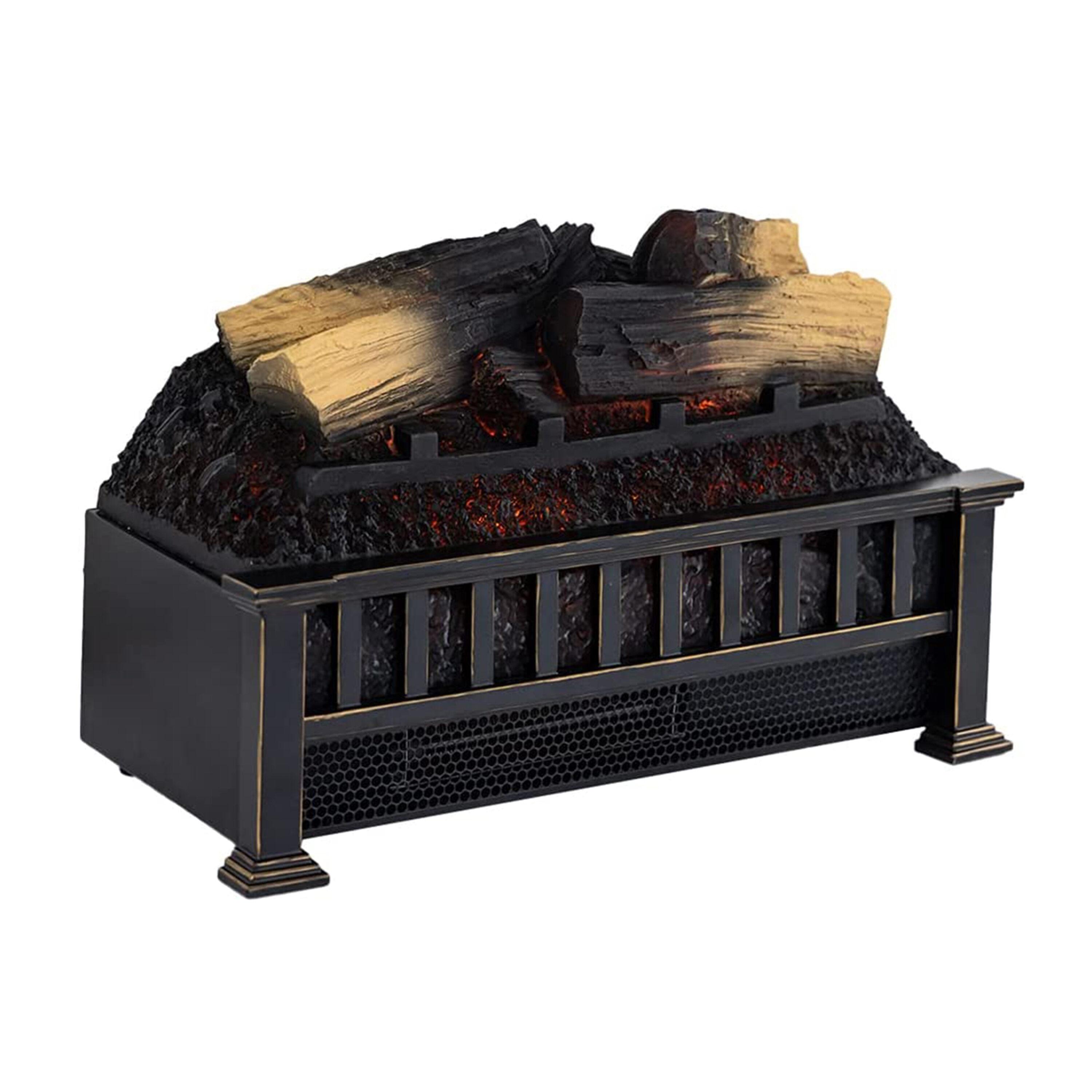 Country Living Infrared Electric Log Set Heater - Faux Logs Insert with Flickering Flames