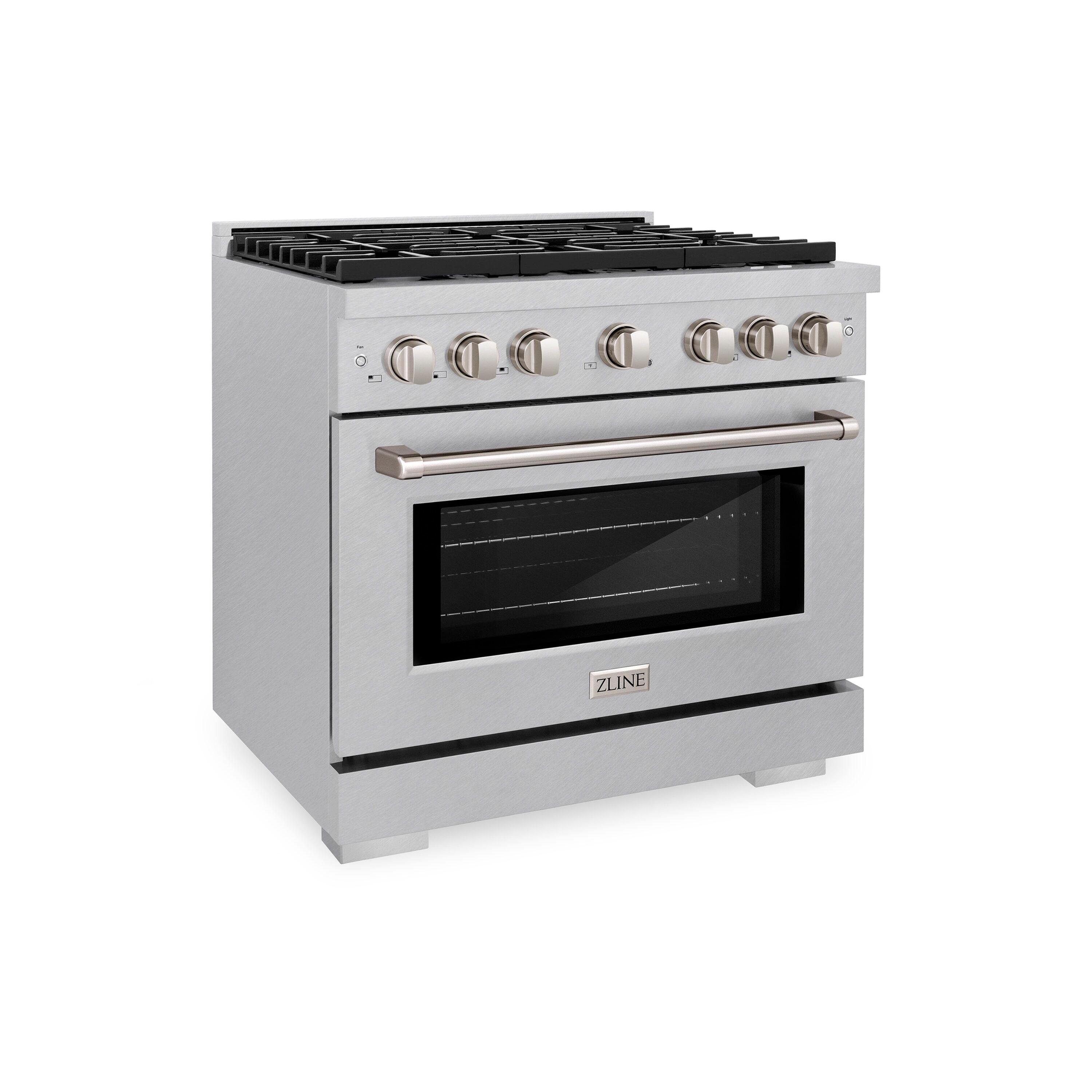 ZLINE 36" Paramount Gas Range w/ 6 Burners & Convection Oven in DuraSnow