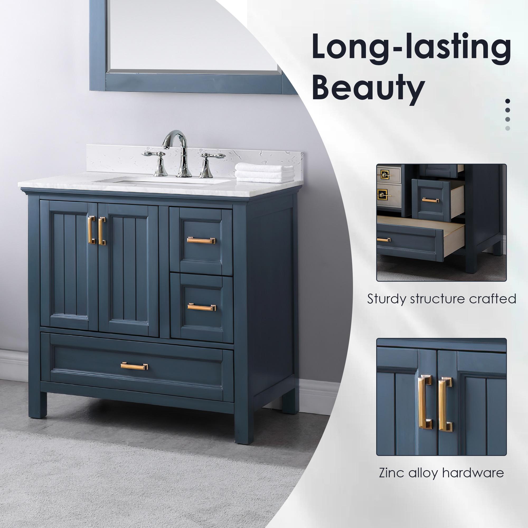 Isla 30" Marble Countertop Single Vanity w/o Mirror - Classic Blue