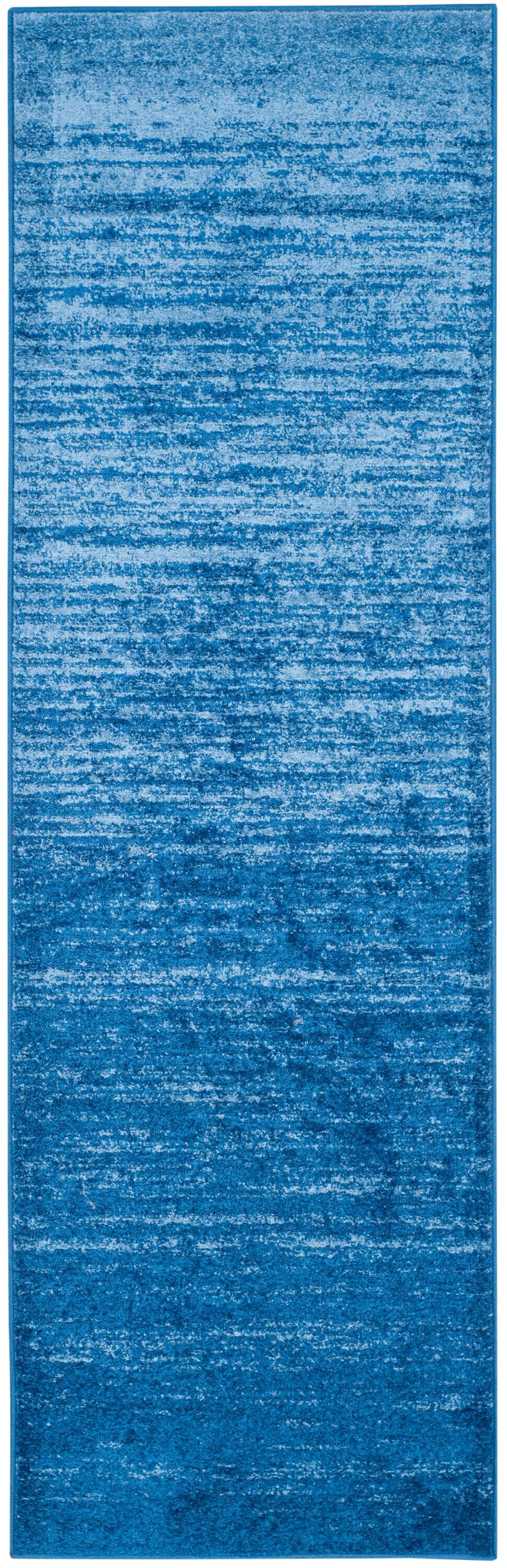 Adirondack ADR113 Machine Made Indoor Runner - Light Blue/Dark Blue - 2'-6"x8' - Safavieh