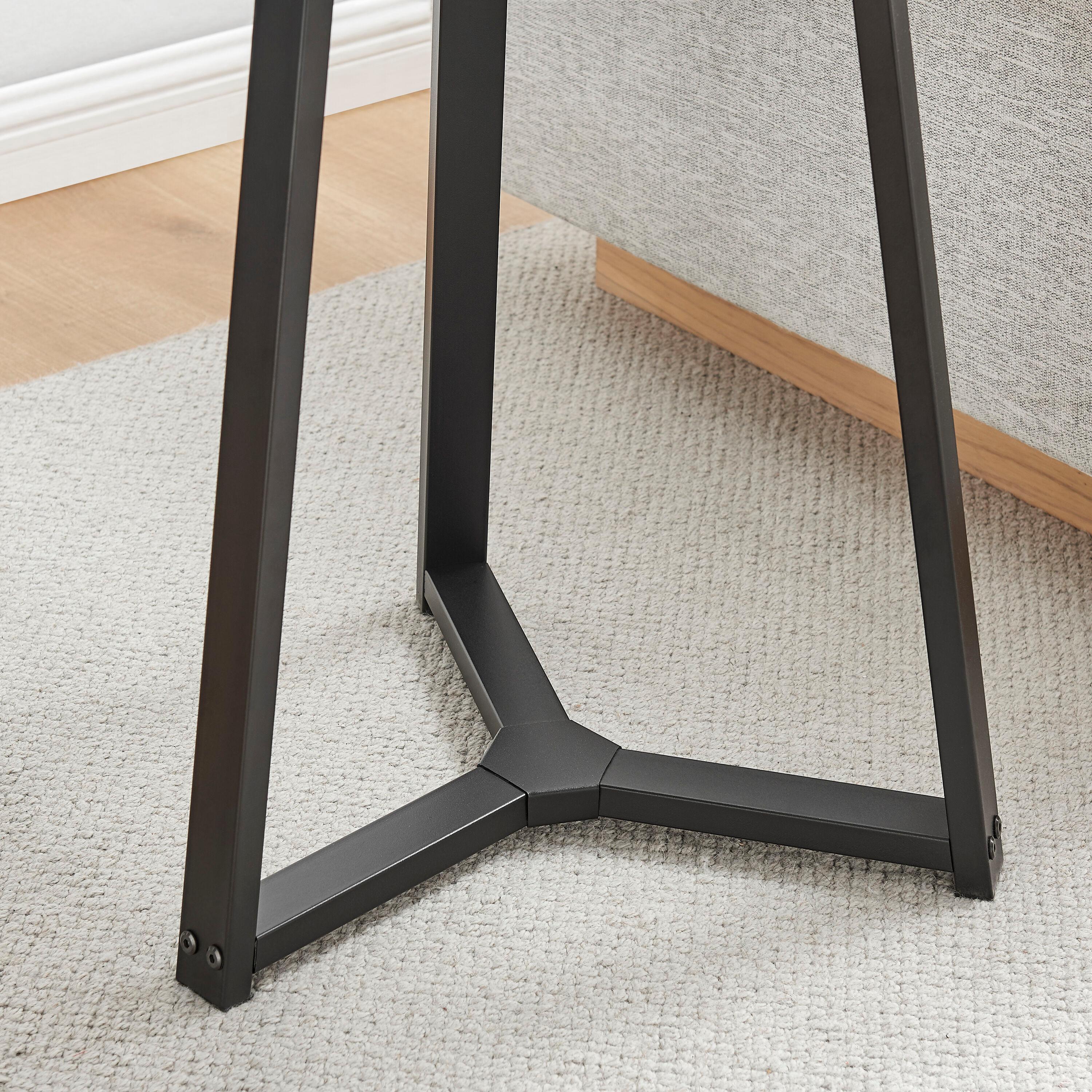 Danya B. 23.3"x19.7" Harper Round Mid-Century Side Accent Table with Modern Pedestal Legs White Marble/Black: Chic Furniture for Living Room