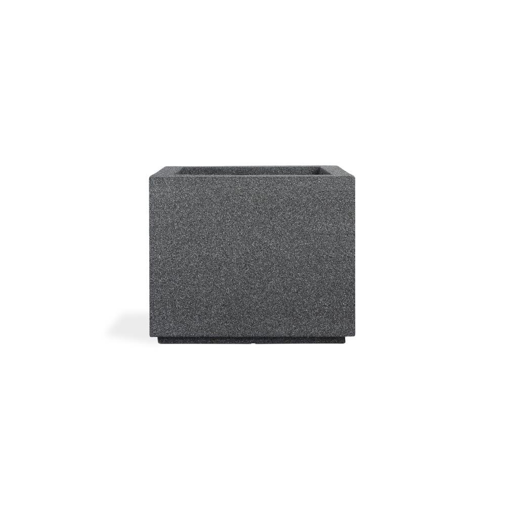 Gray Granite Square Polymer Outdoor Planter Box